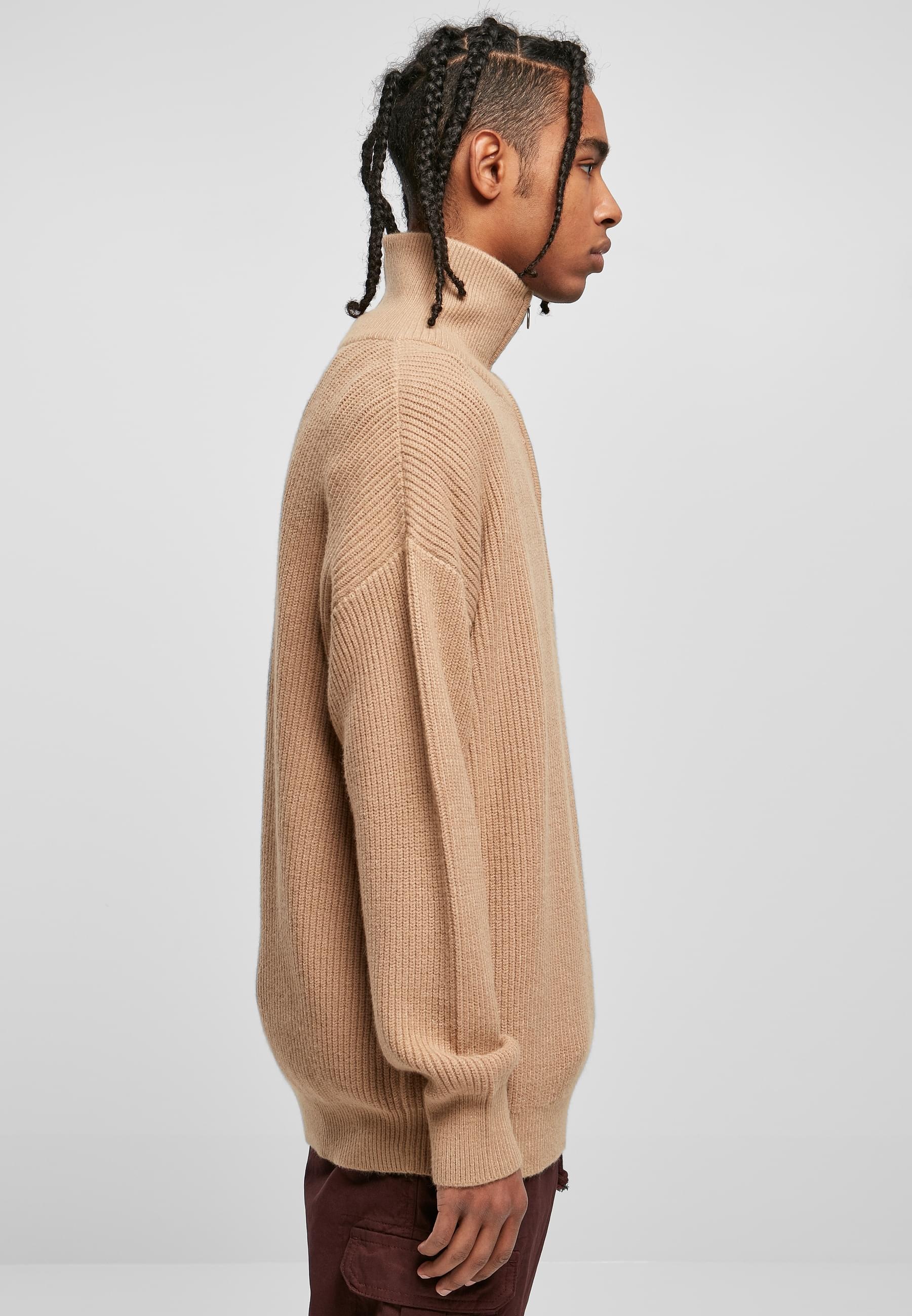 URBAN CLASSICS Sweater »Urban Classics Herren Oversized Knitted Troyer«, 1 Stk.
