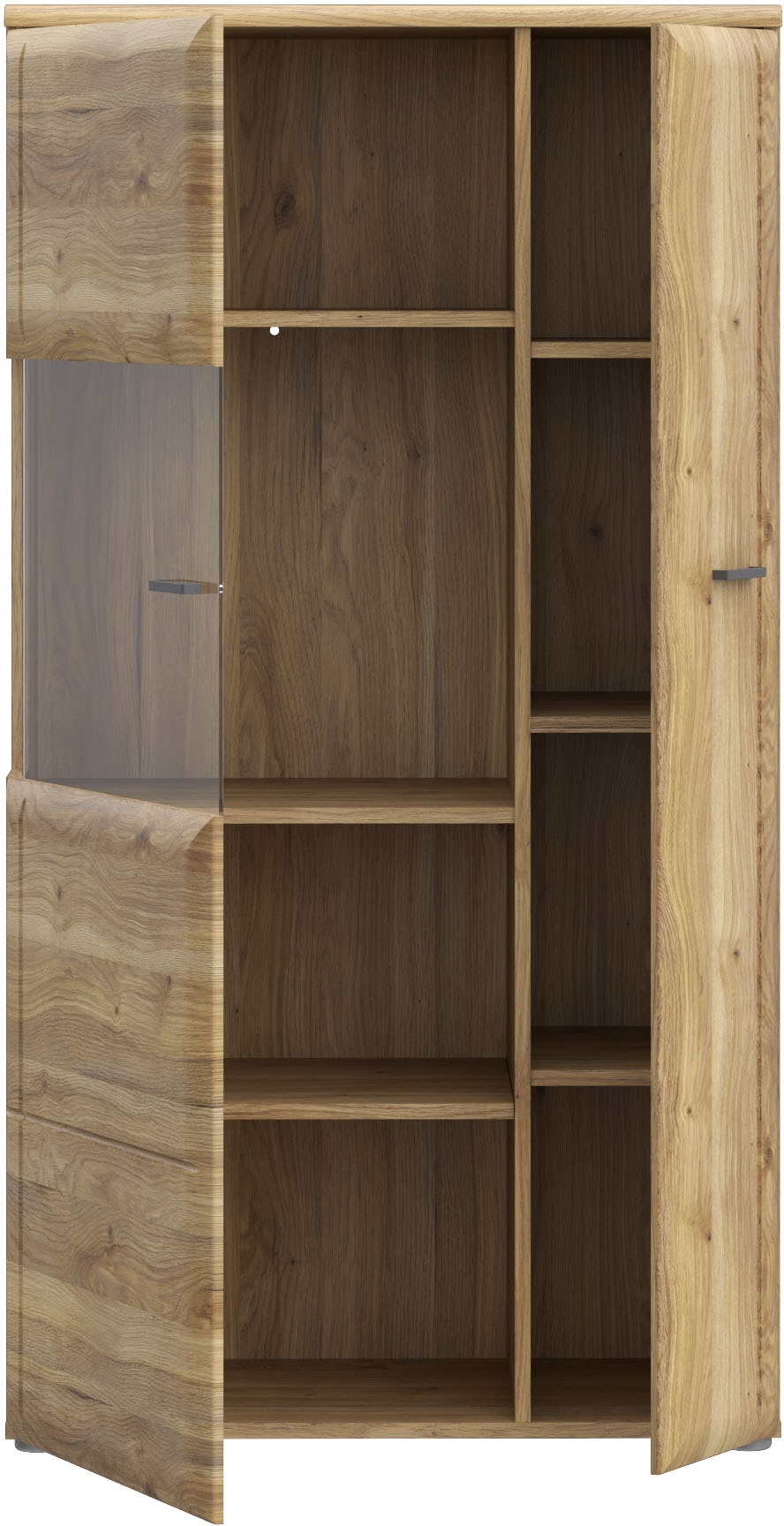 FORTE Vitrine »Akinori«, (B/H/T 75,1/140/41,8 cm), Highboardvitrine, Glastüre, Soft Close, MDF Front