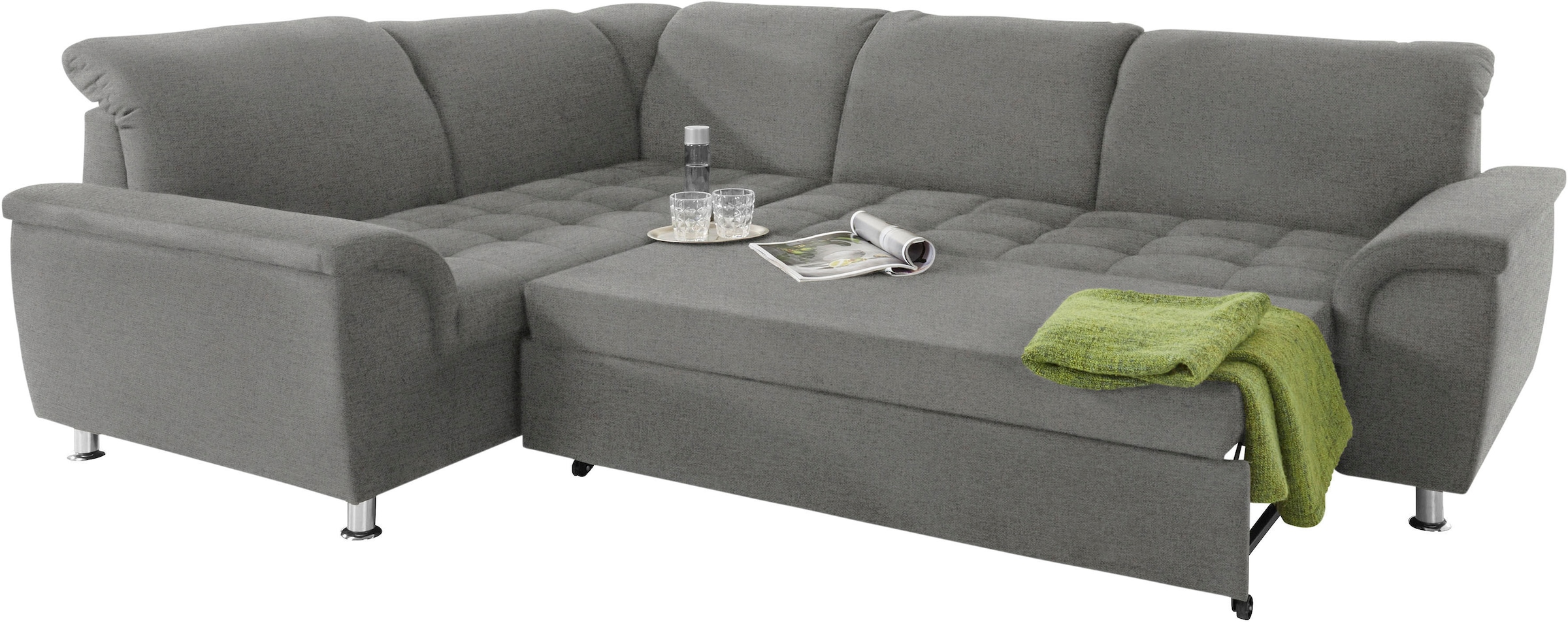 DOMO collection Ecksofa »Franzi L-Form«, wahlweise mit Kopfteilverstellung (dann Breite: 275 cm)