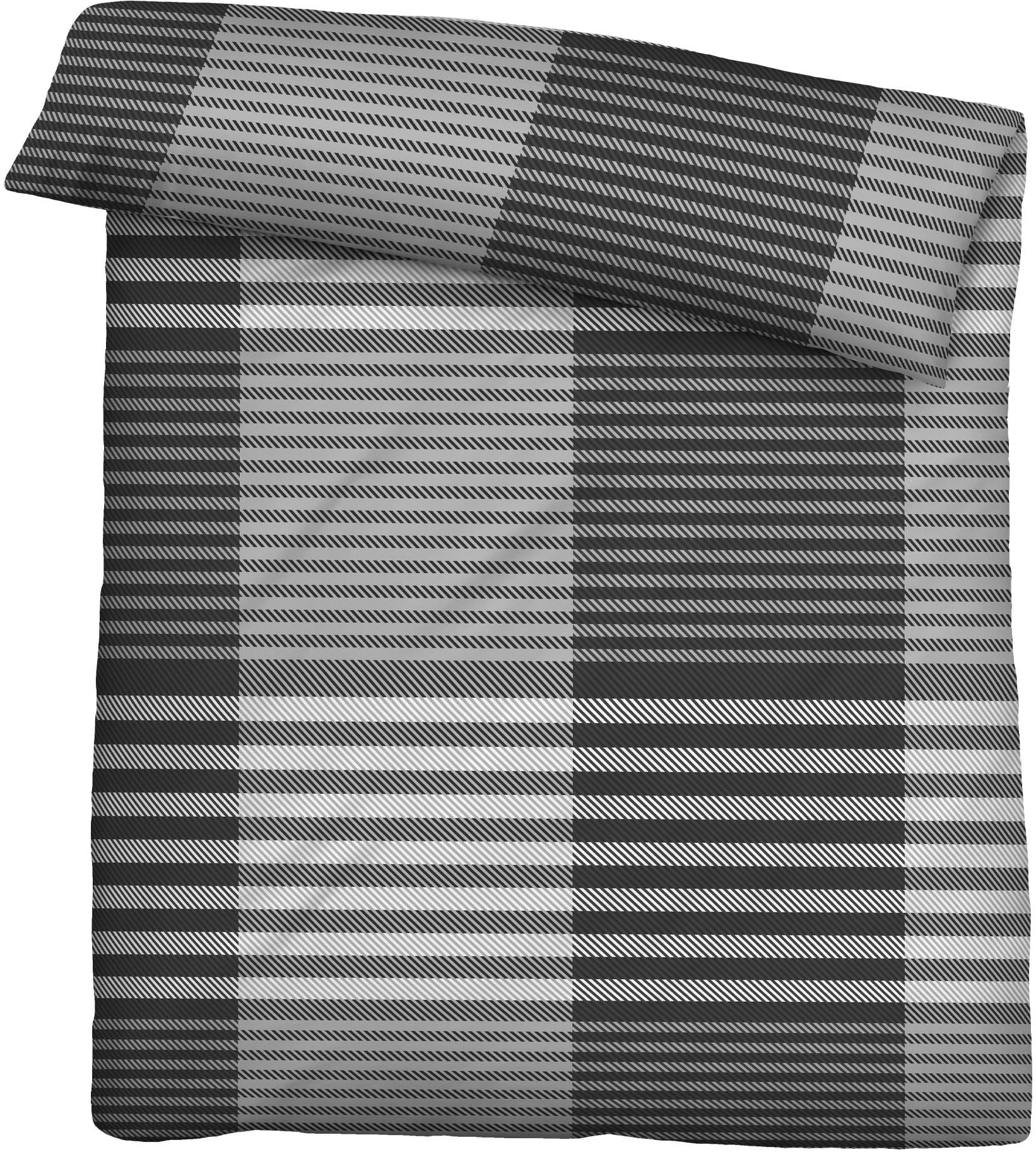 Biberna Bettwäsche »0004106« 2 Stk. tlg. wohlig warm + weich, pflegeleicht, 100% Baumwolle, Reißverschluss