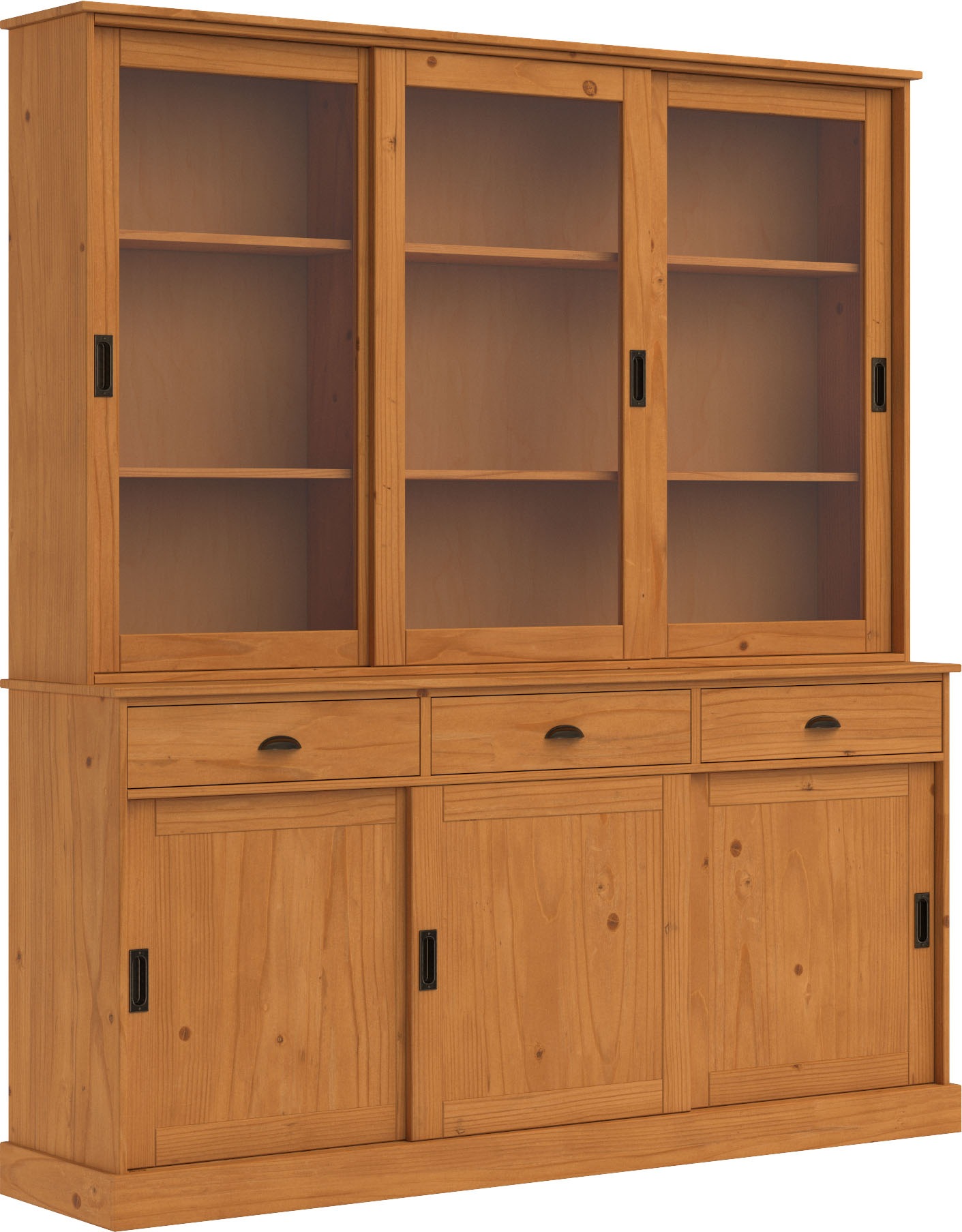 Home affaire Buffet »Schröder«, mit 6 Schiebetüren, davon 3 mit Glaseinsatz,Br.170 cm, Kiefer massiv