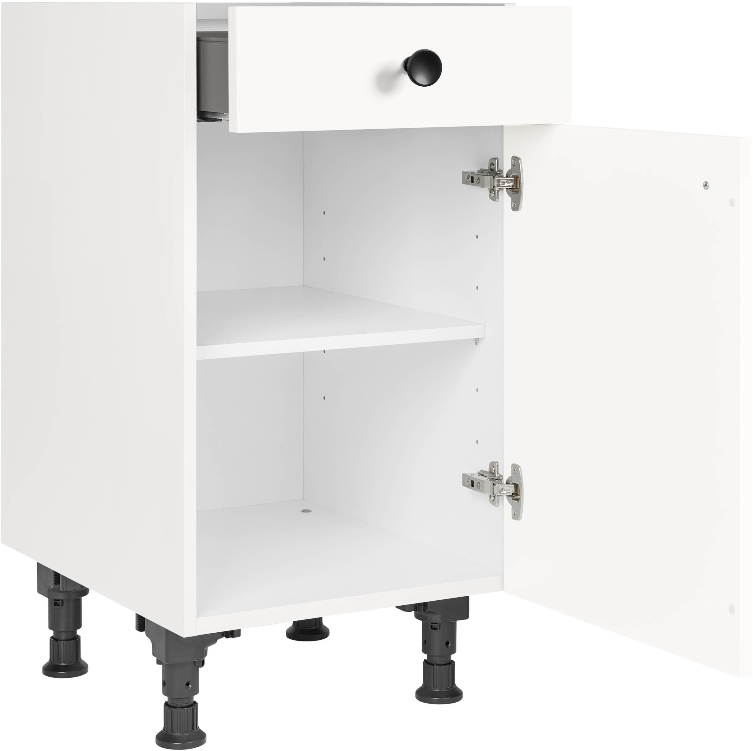 nobilia® Unterschrank »"Cascada", Ausrichtung wählbar, vormontiert, in den Breiten 30, 45 und«, 60 cm Breite, mit höhenverstellbaren Sockelfüßen, vormontiert