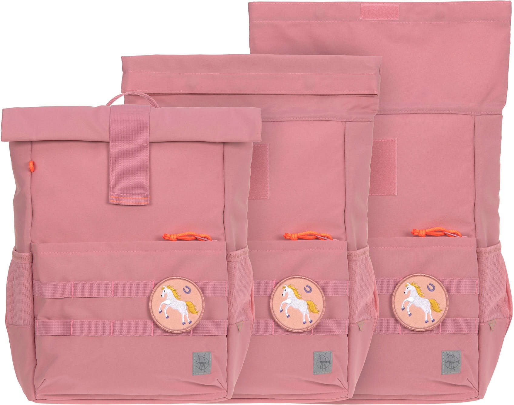 LÄSSIG Kinderrucksack »Medium Rolltop Backpack, pink«, Reflektoren, aus recycelten PET-Flaschen