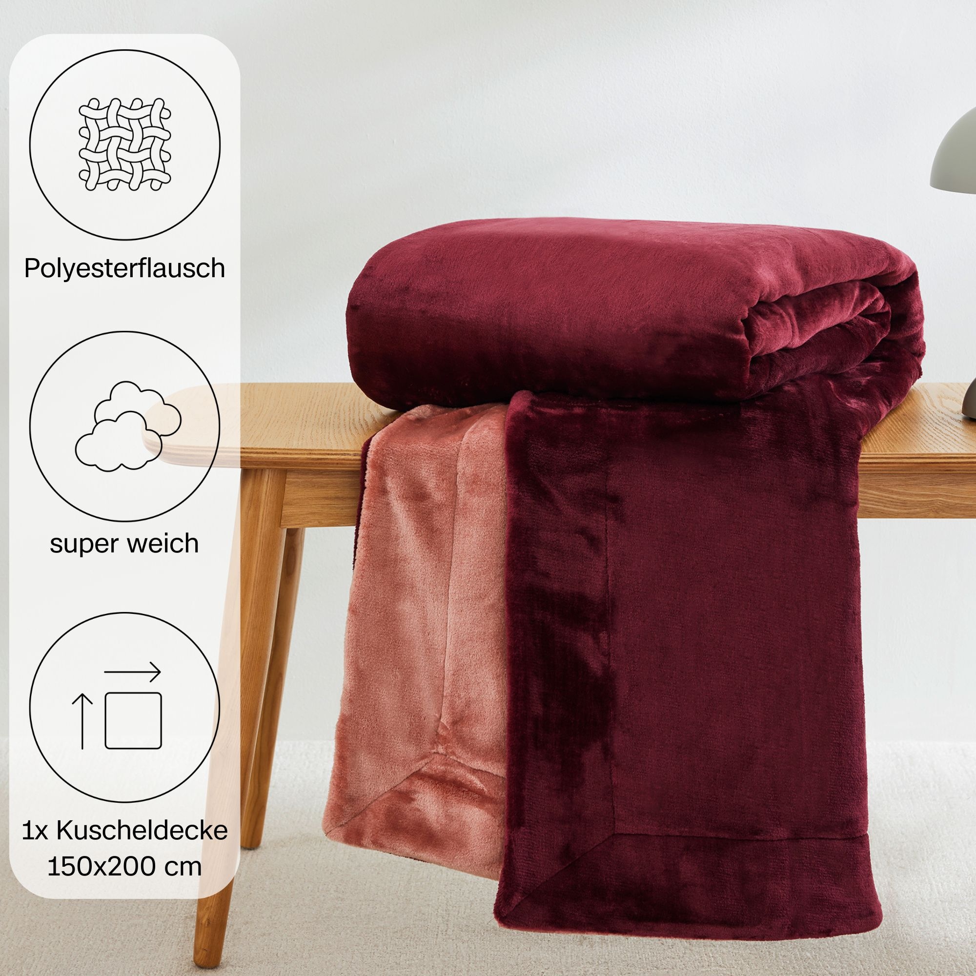 s.Oliver Wohndecke »Doublesoft, Kuscheldecke, Deal, Kissen geschenkt!«, Kuscheldecke, mit GRATIS-Zugabe: 2x Kissenhülle, mit Reißverschluss
