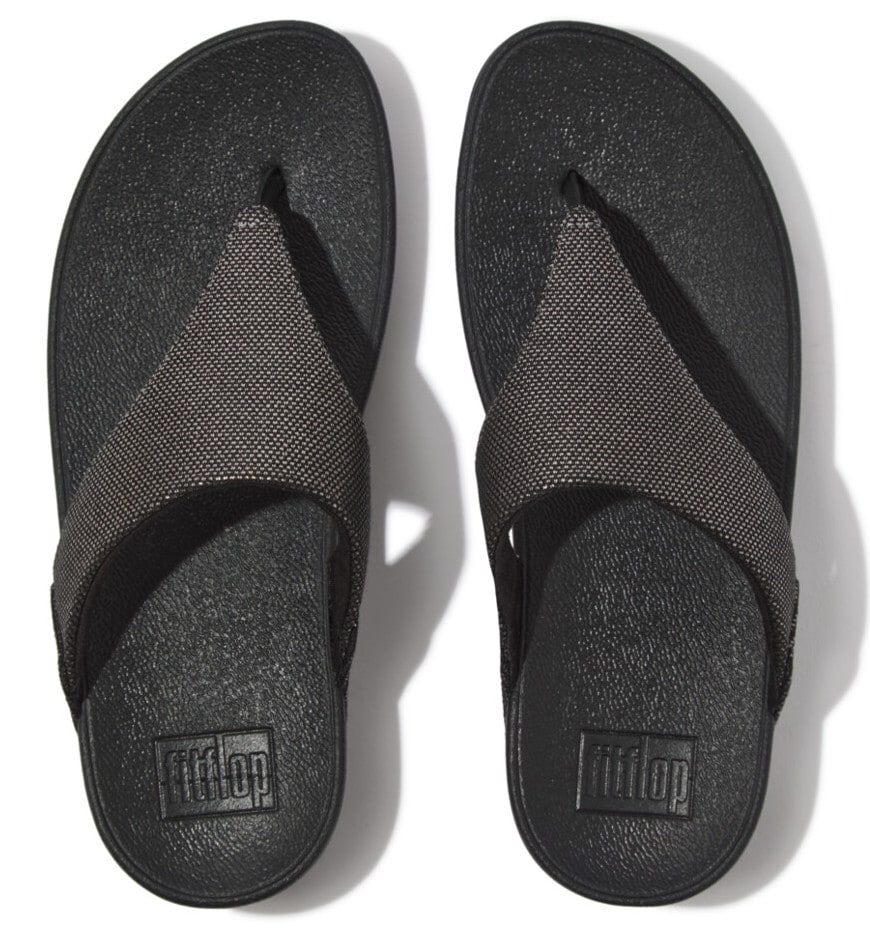 Fitflop Zehentrenner »LULU GLITZ«, Keilabsatz, Sommerschuh, Microwobbleboard - komfortables Fußbett