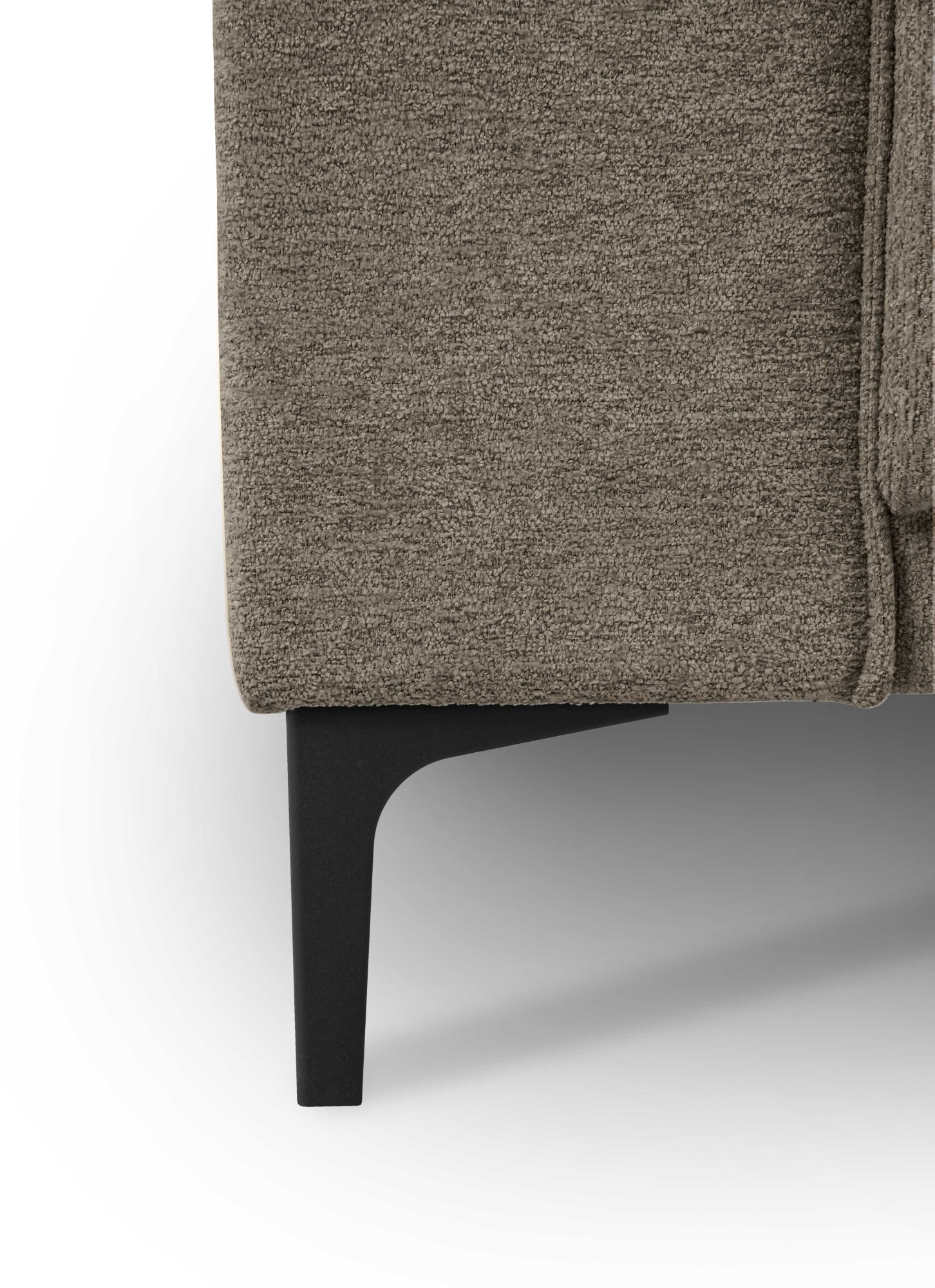Places of Style 3-Sitzer »3er Sofa Oland, Struktur, Flachgewebe, Luxus-Microfaser, Boucle«, 224 cm, Wellenunterfederung, Skandi-Design, Metallfüße