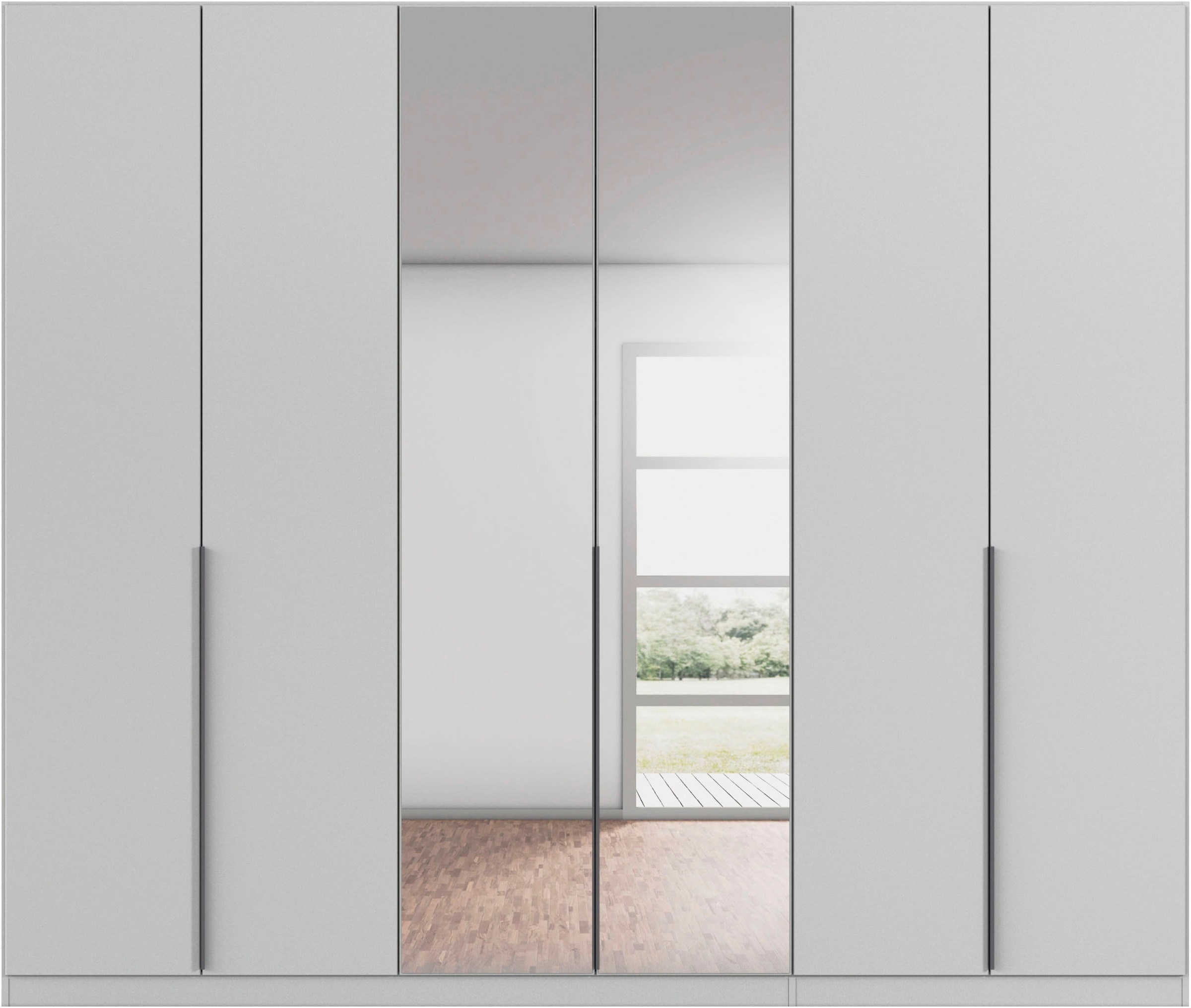 rauch Drehtürenschrank »Kleiderschrank Schrank Garderobe AGORDO mit Dekor- oder Hochglanzfront«, (in zwei Griff-Farben), durchdachte Innenausstattung, in 6 Breiten und 2 Höhen MADE IN GERMANY