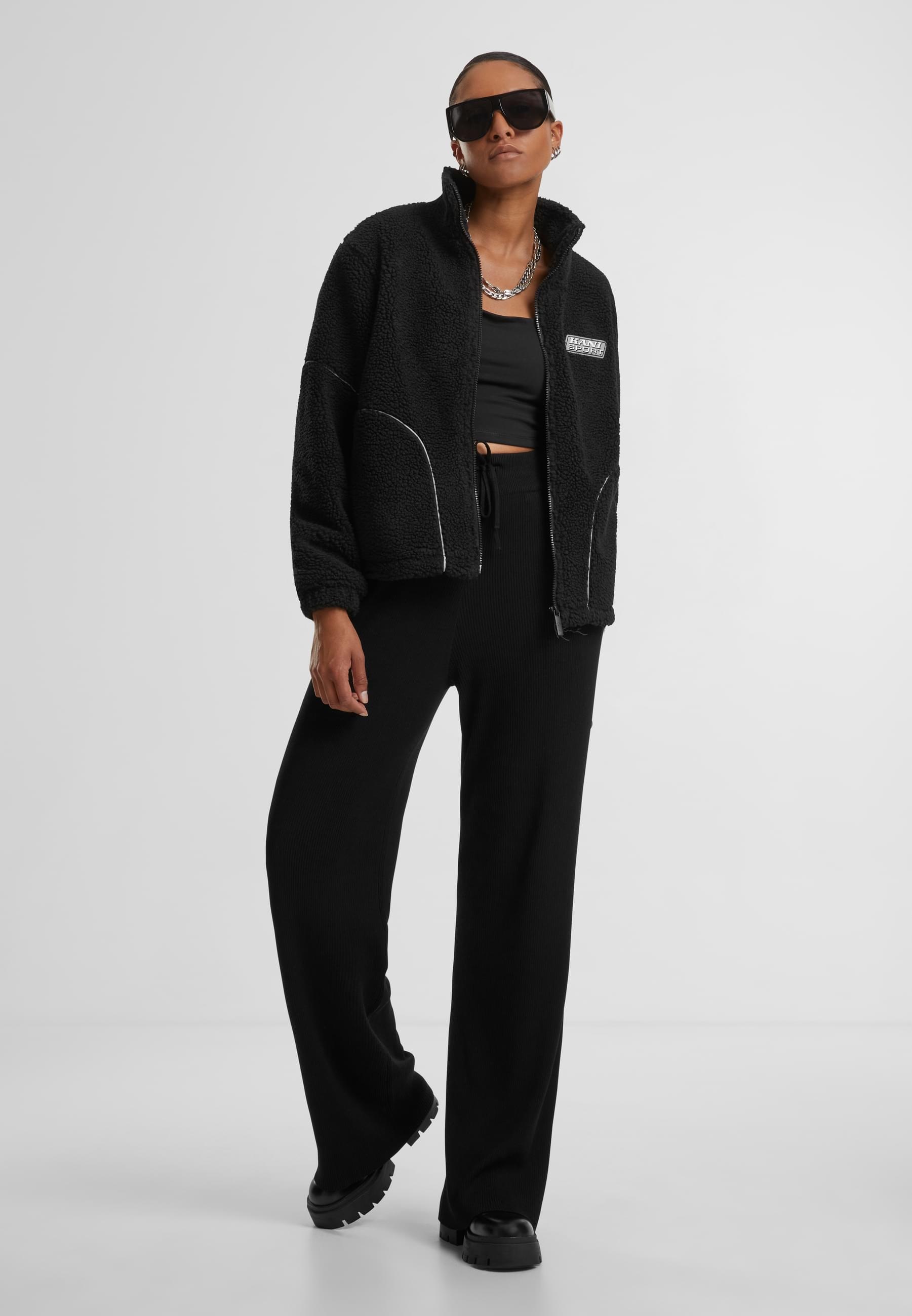 Karl Kani Trainingsjacke »Karl Kani Karl Kani Sport Patch Teddy Block Trackjacket« 1 Stk. tlg. ohne Kapuze