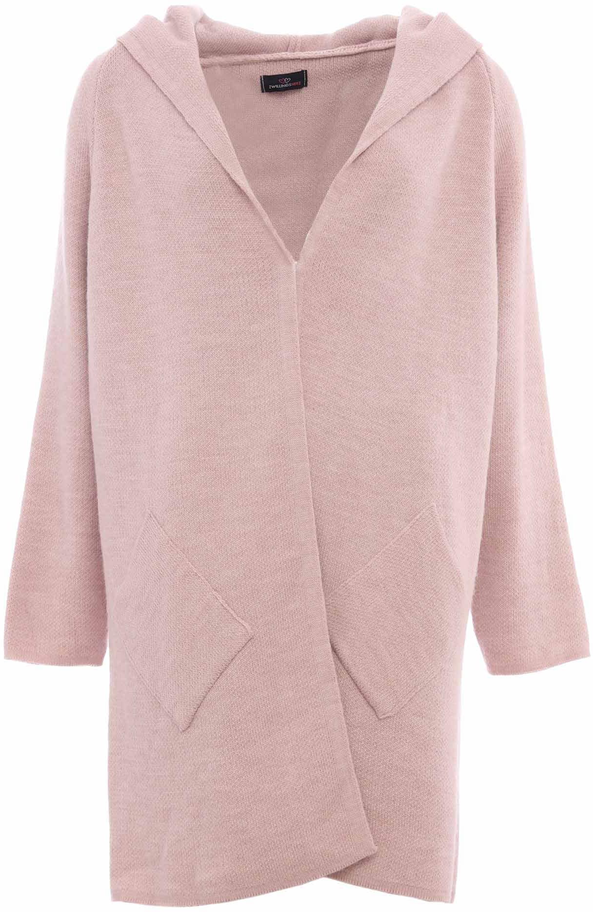 Zwillingsherz Strickjacke Langarm, bequem, Taschen, One Size, ohne Verschluss, Kapuze
