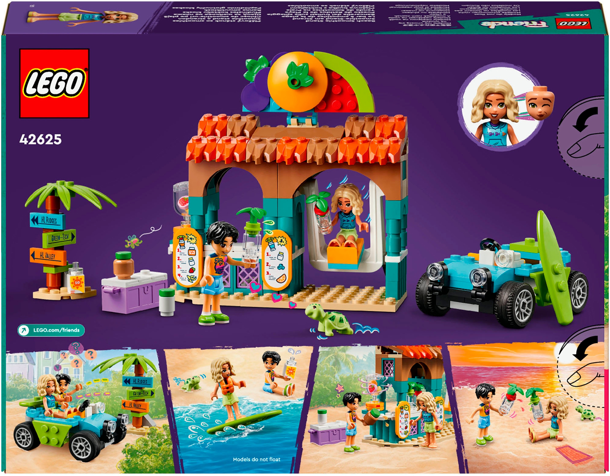 LEGO® Konstruktionsspielsteine »Smoothie-Stand am Strand (42625), LEGO Friends«, (213 St.), Made in Europe