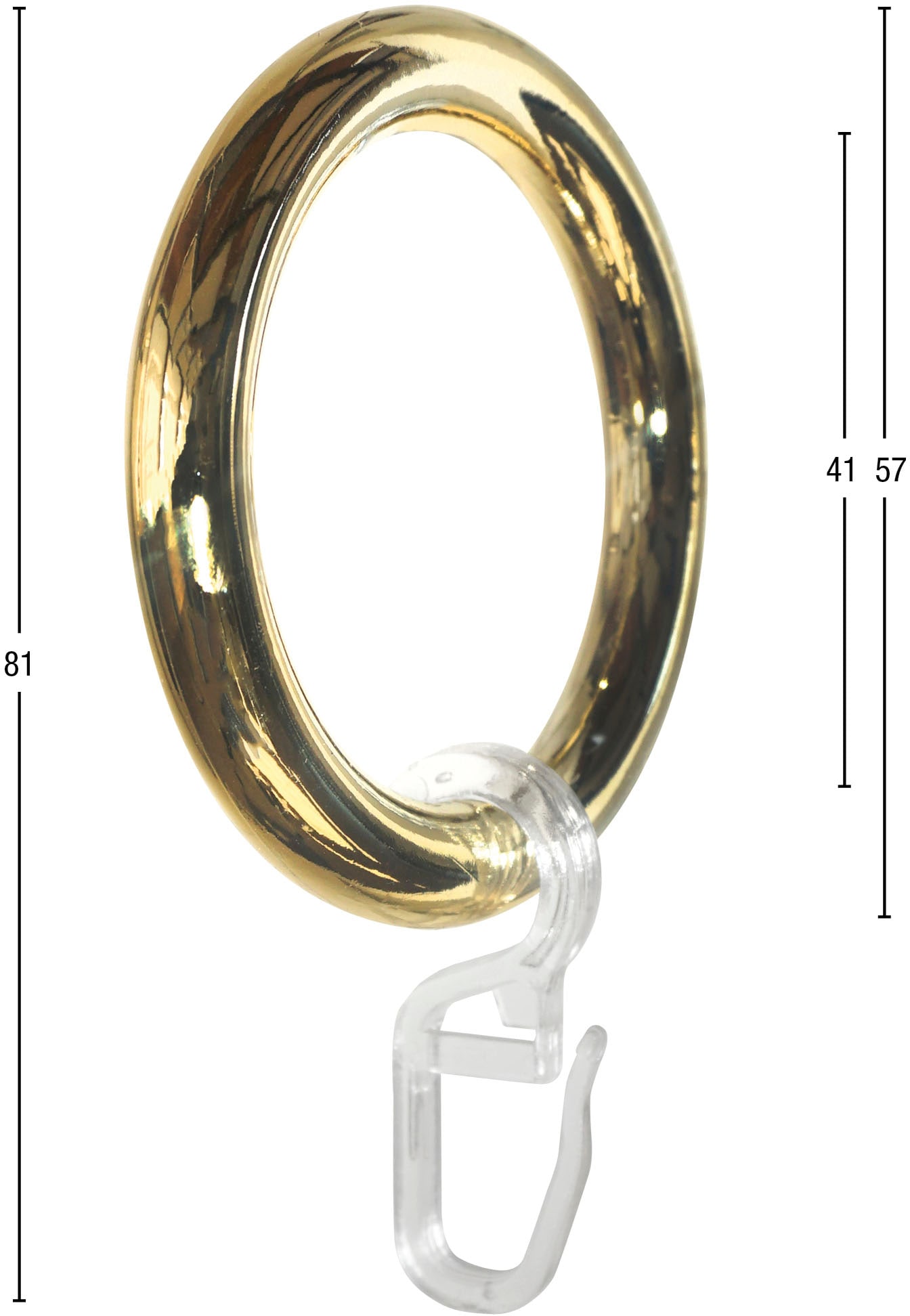 GARESA Gardinenring »Kunststoffring mit Haken«, (20 St.), für Durchmesser  bis 28mm, einfache Montage bequem und schnell bestellen