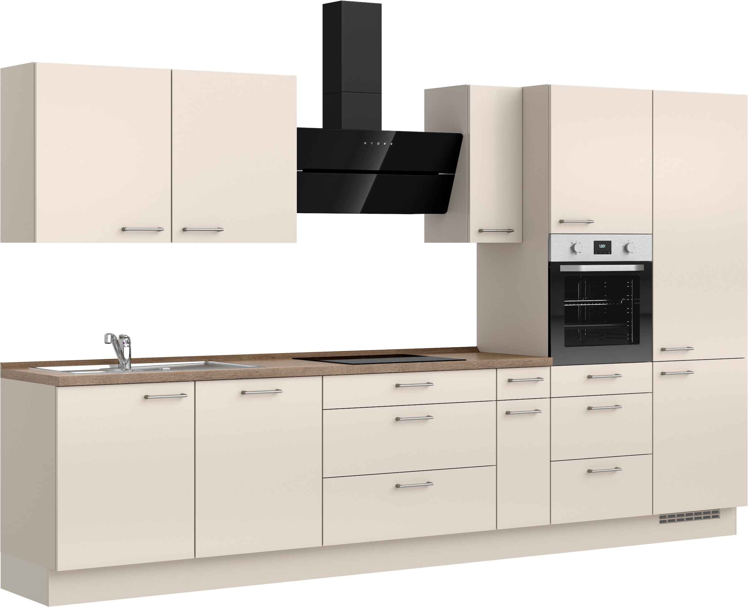 nobilia® Küchenzeile »"Laser II"«, vormontiert, Ausrichtung wählbar, Breite 360 cm, wahlw. mit E-Geräten
