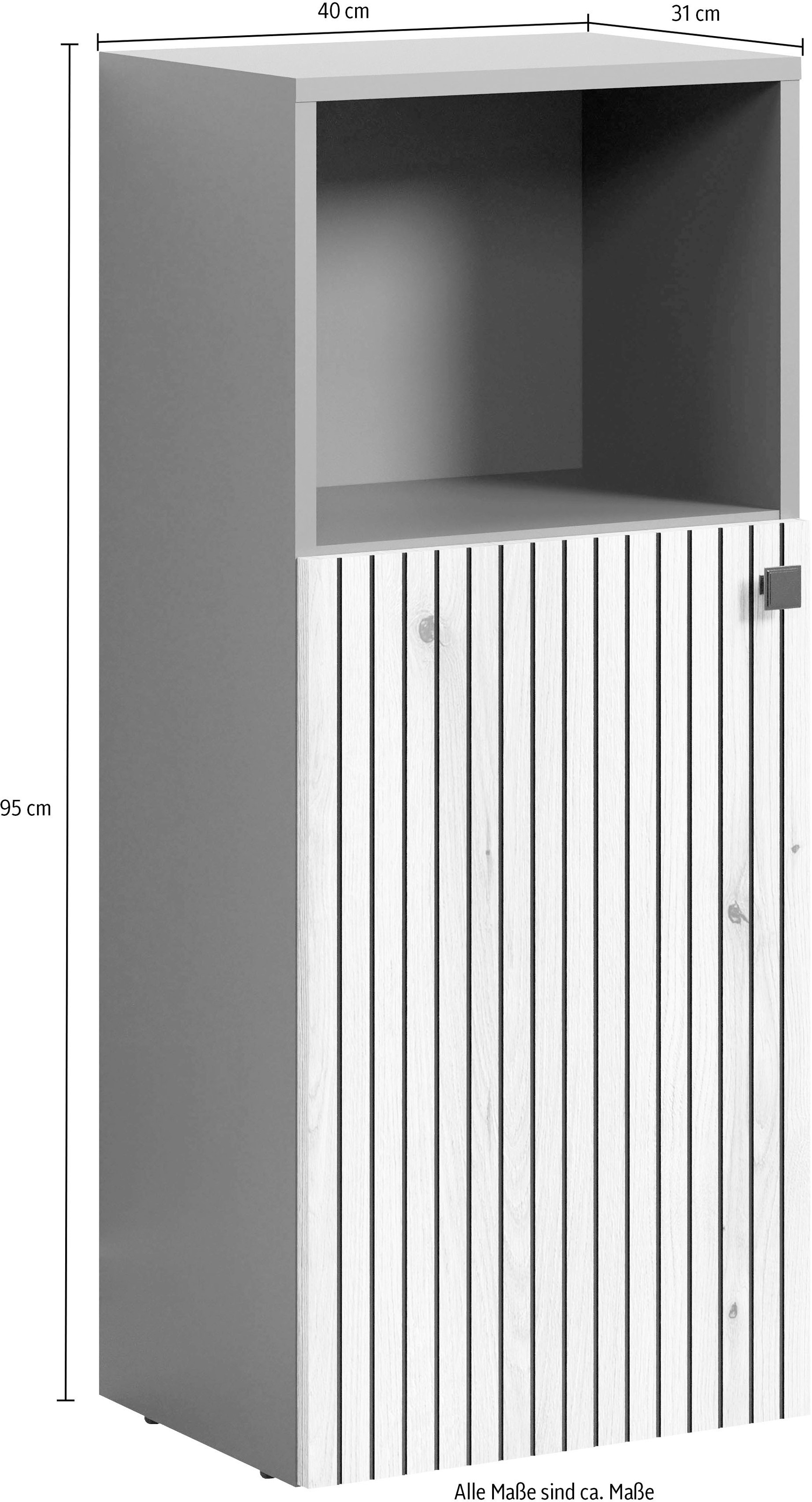 welltime Unterschrank »Amrum«, Standschrank mit 1 Tür & 1 Fach - (B/T/H) 40/31/95 cm