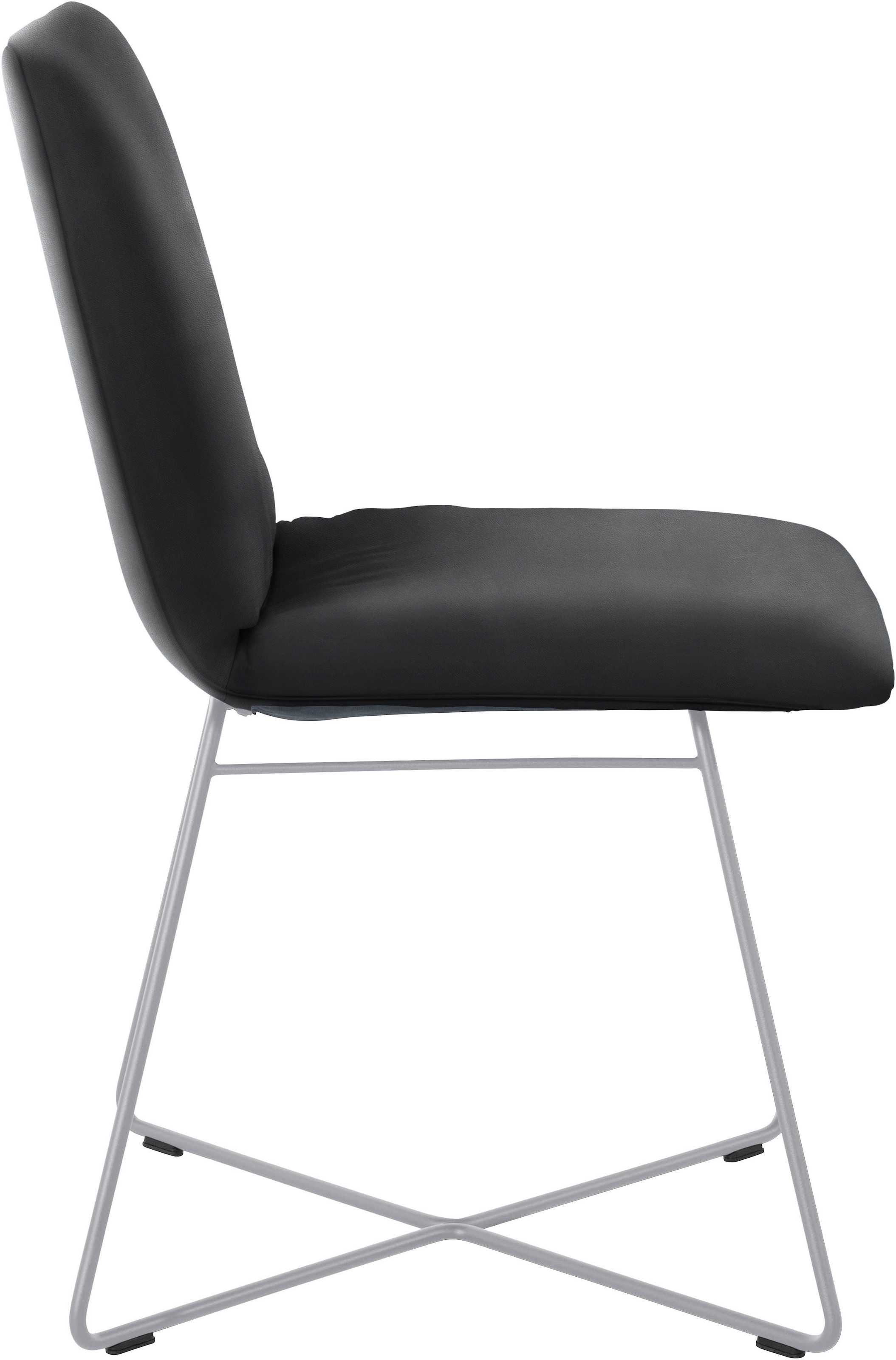 W.SCHILLIG Polsterstuhl »jakob«, Longlife Xtra-Leder Z59, mit Drahtrohrgestell in Silber matt