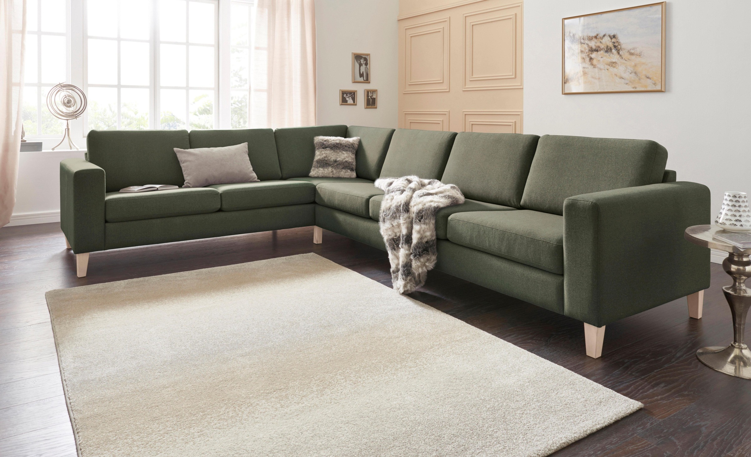 ATLANTIC home collection Ecksofa »Terra L-Form«, mit Wellenunterfederung, l günstig online kaufen