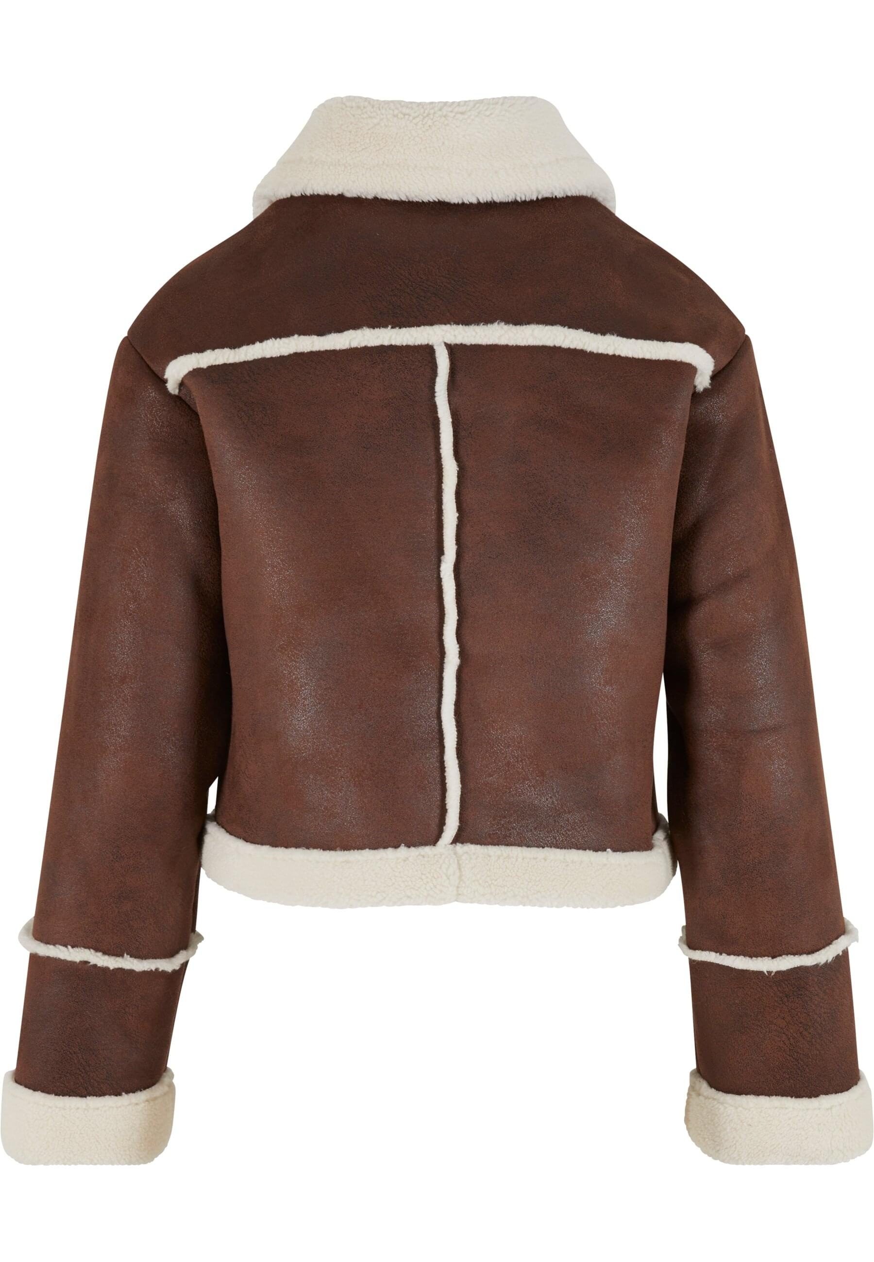 URBAN CLASSICS Winterjacke »Urban Classics Ladies Shearling Jacket« 1 Stk. tlg. mit Kapuze