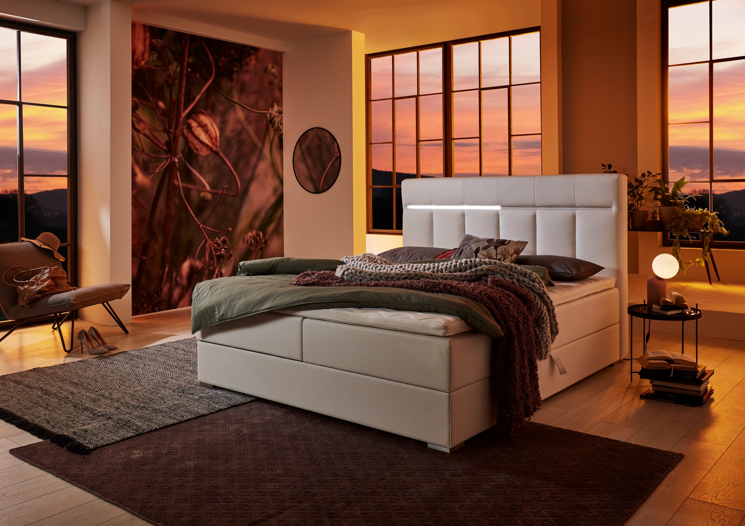 ATLANTIC home collection Boxbett »Tessa«, mit LED-Beleuchtung und Bettkasten