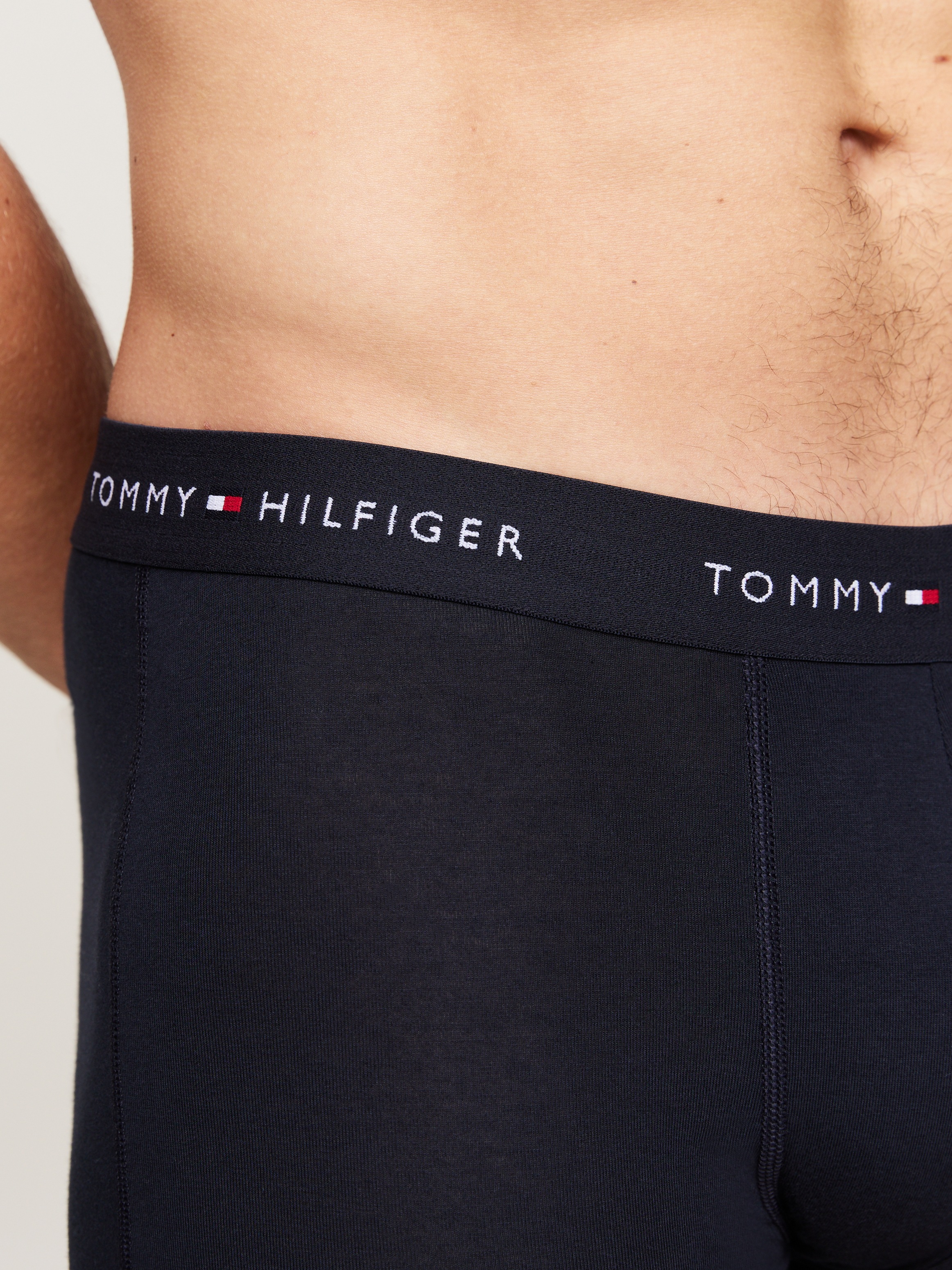 Tommy Hilfiger Underwear Boxer »TRUNK 3 PACK«, (3 St.), mit kontrastfarbenem Logobund