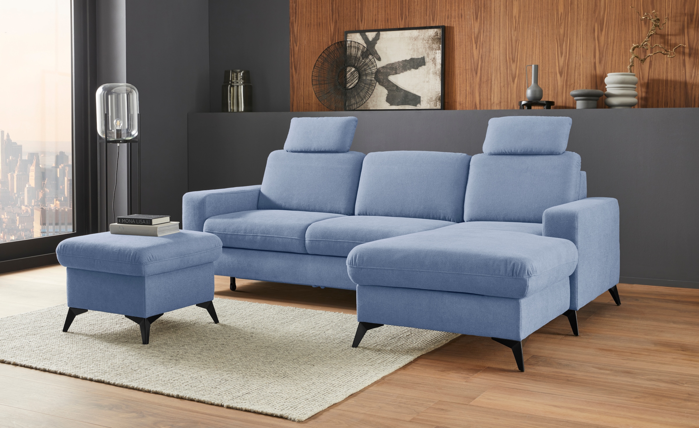 Places of Style Ecksofa "Lolland L-Form", Wahlweise mit Bettfunktion und Be günstig online kaufen