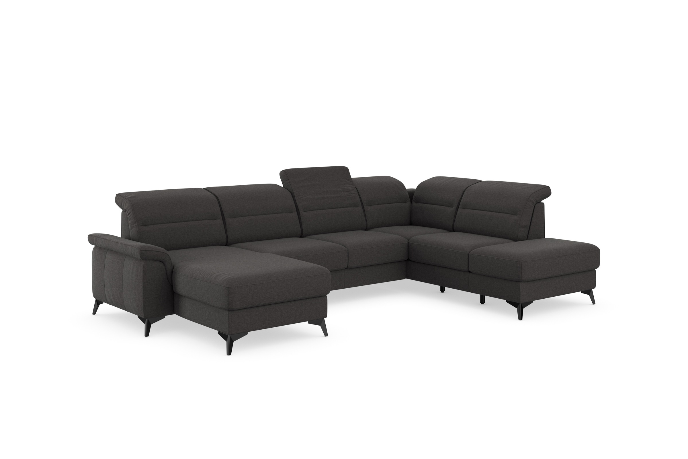sit&more Wohnlandschaft »Sinatra U-Form«, optional mit Kopfteilverstellung und Armteilfunktion, Metallfüße
