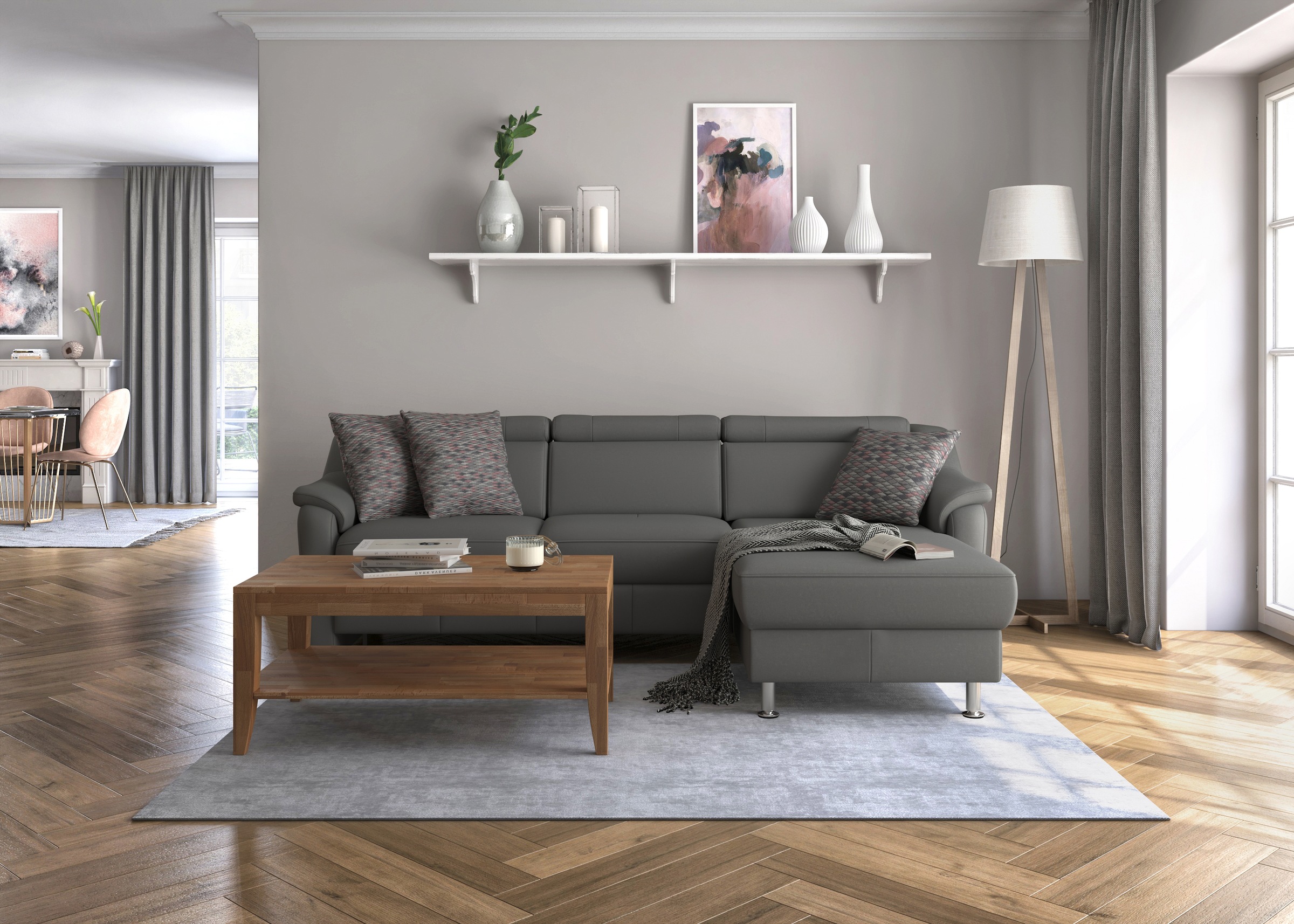 sit&more Ecksofa »Freetown L-Form«, inklusive Kopfteilverstellung und komfortablem Federkern