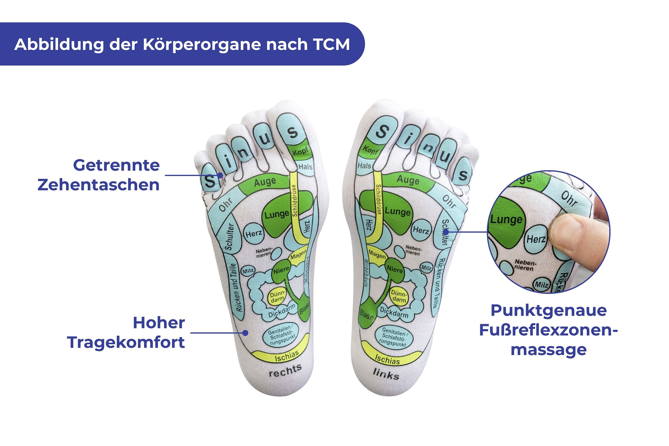 Maximex Fußreflexzonen-Massagematte »mit Socken«, (Set, 2 tlg.), Größe S