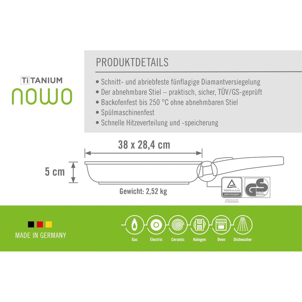WOLL MADE IN GERMANY Fischpfanne »Nowo Titanium«, Aluminiumguss, (1 tlg.), Made in Germany