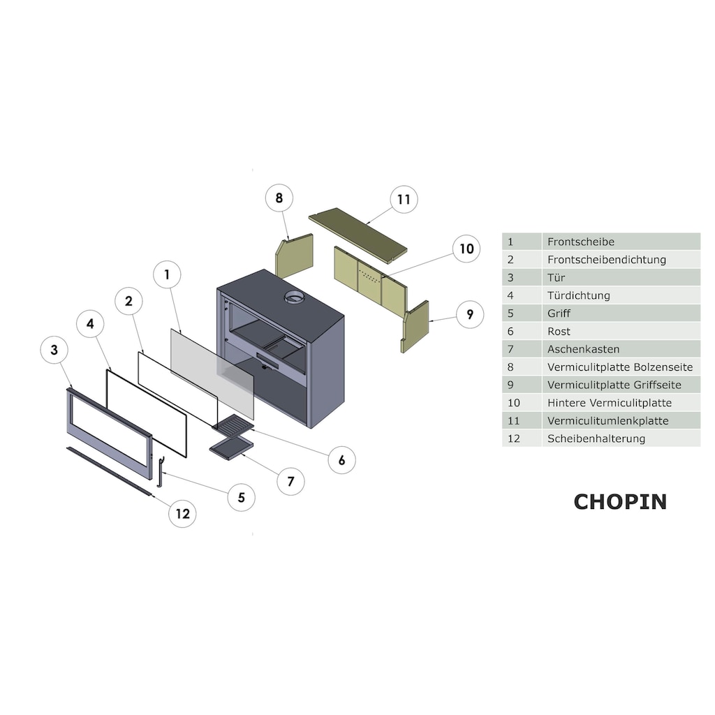 Panadero Kaminofen »Kaminofen Chopin Ecodesign«