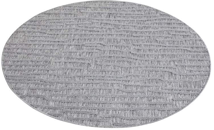 Carpet City Teppich »In-& Outdoorteppich Santorini 450, 3D-Effekt, Gestreift«, rund, 5 mm Höhe, Wetterfest & UV-beständig für Terrasse, Balkon, Küche, Flur