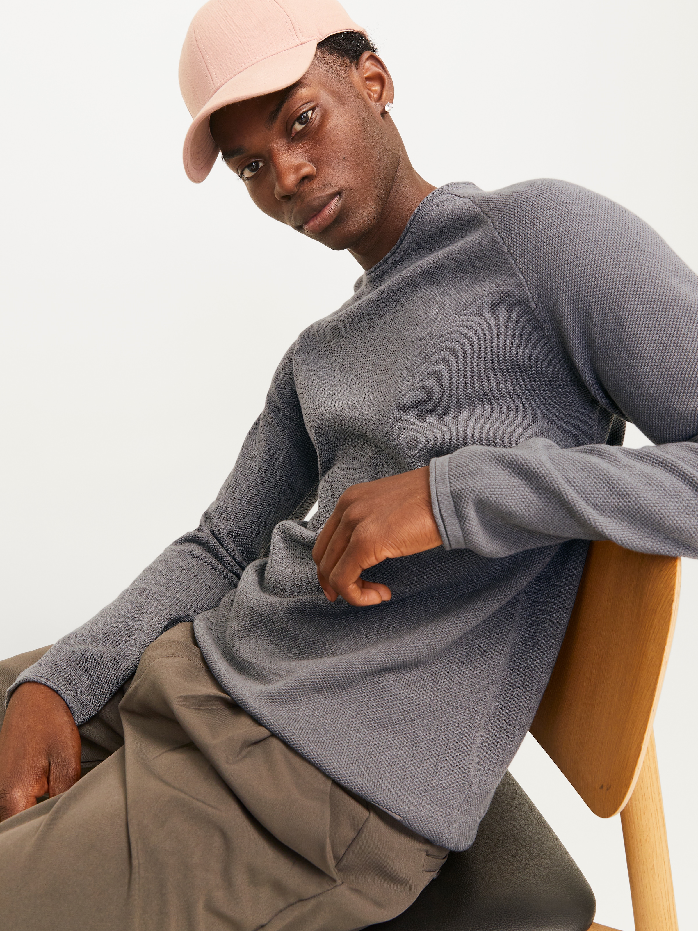 Jack & Jones Rundhalspullover »JJEHILL KNIT CREW NECK NOOS«, aus Strukturstrick