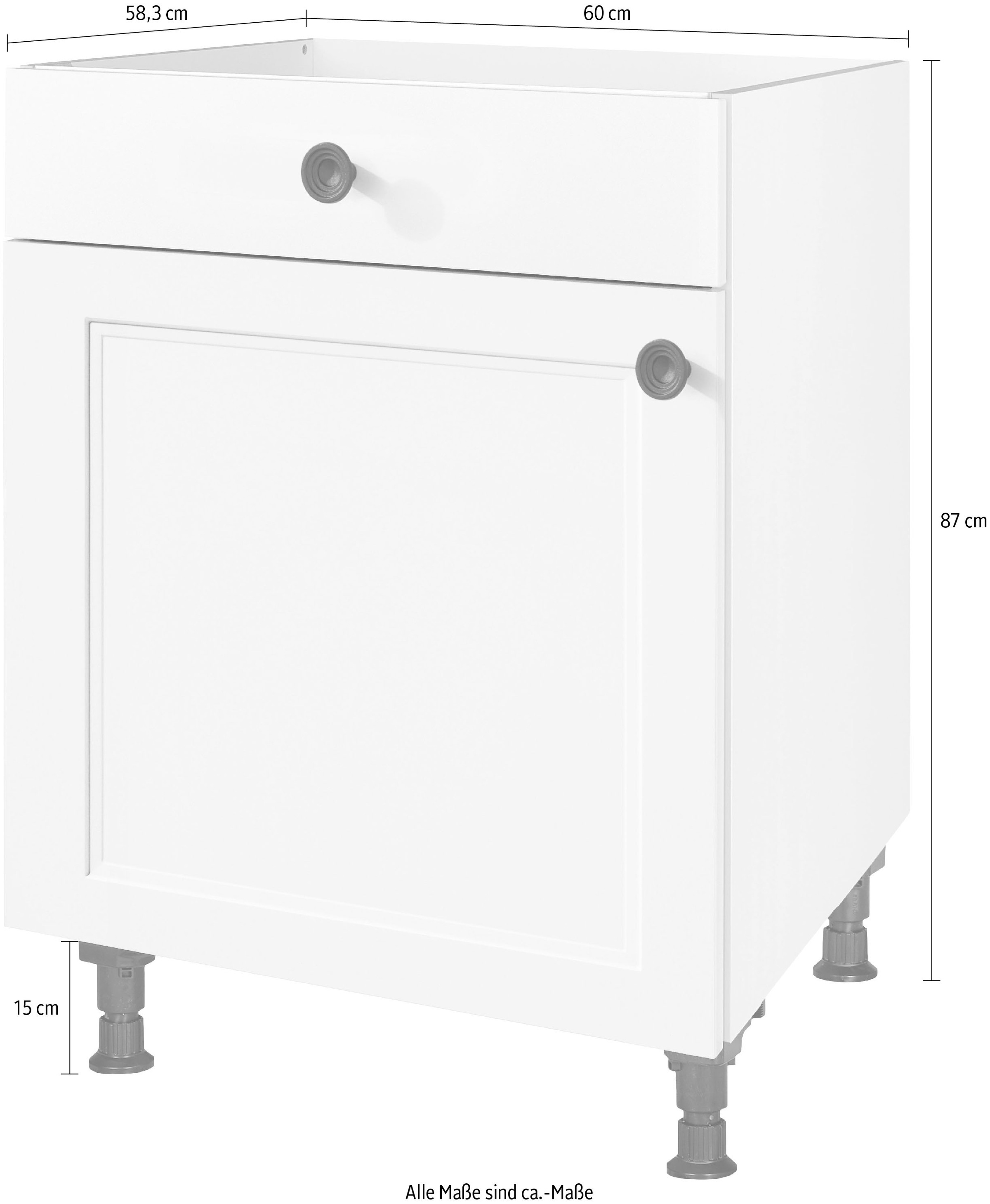 nobilia® Kochfeldumbauschrank »"Cascada", mit Schukasten und Tür, Ausrichtung wählbar«, vormontiert, Breite 60 cm