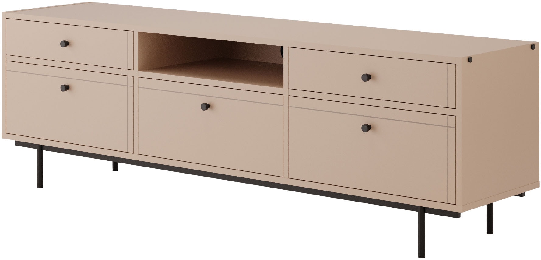 Home affaire TV-Board Modernes Design mit pulverbeschichtetem Metallgestell