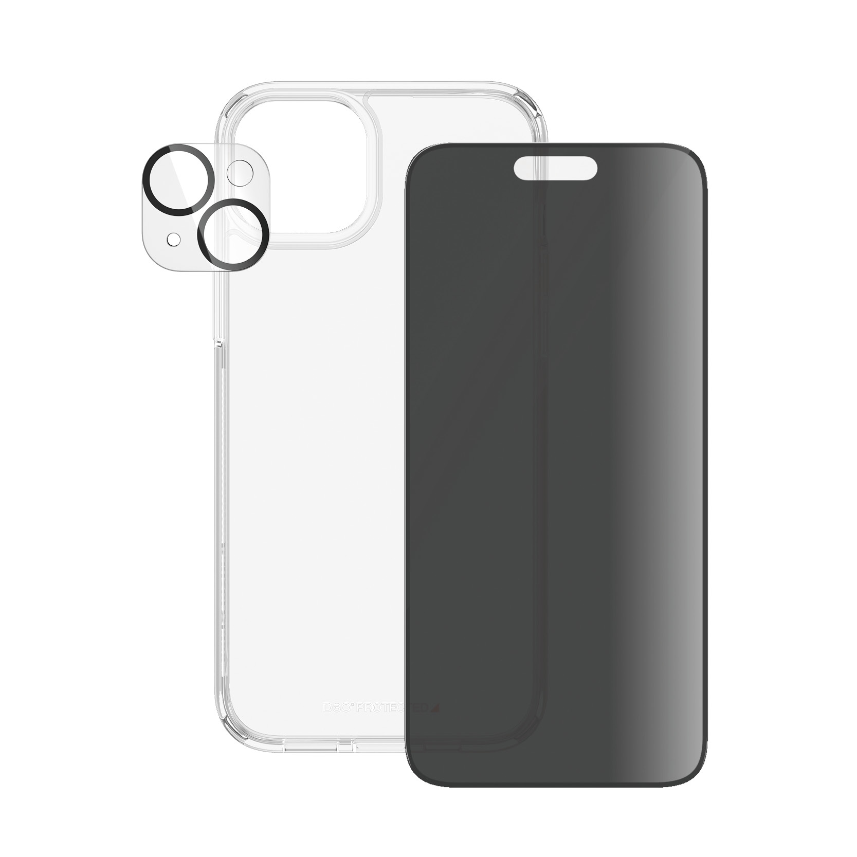 PanzerGlass Displayschutzglas »3-in-1-Privacy-Pack Privacy, Camera Protector und Cover«, für iPhone 15 Plus