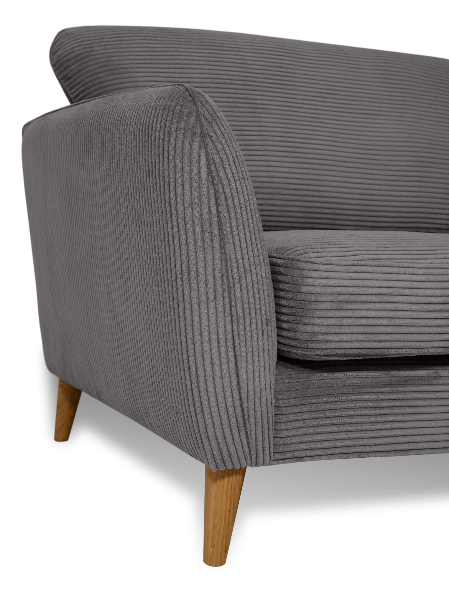 Home affaire 2-Sitzer »MARSEILLE Kompaktsofa 170 cm, Cord, Flachgewebe, Struktur, Webstoff«, Massivholzbeine Eiche, Landhausstil, Wellenunterfederung