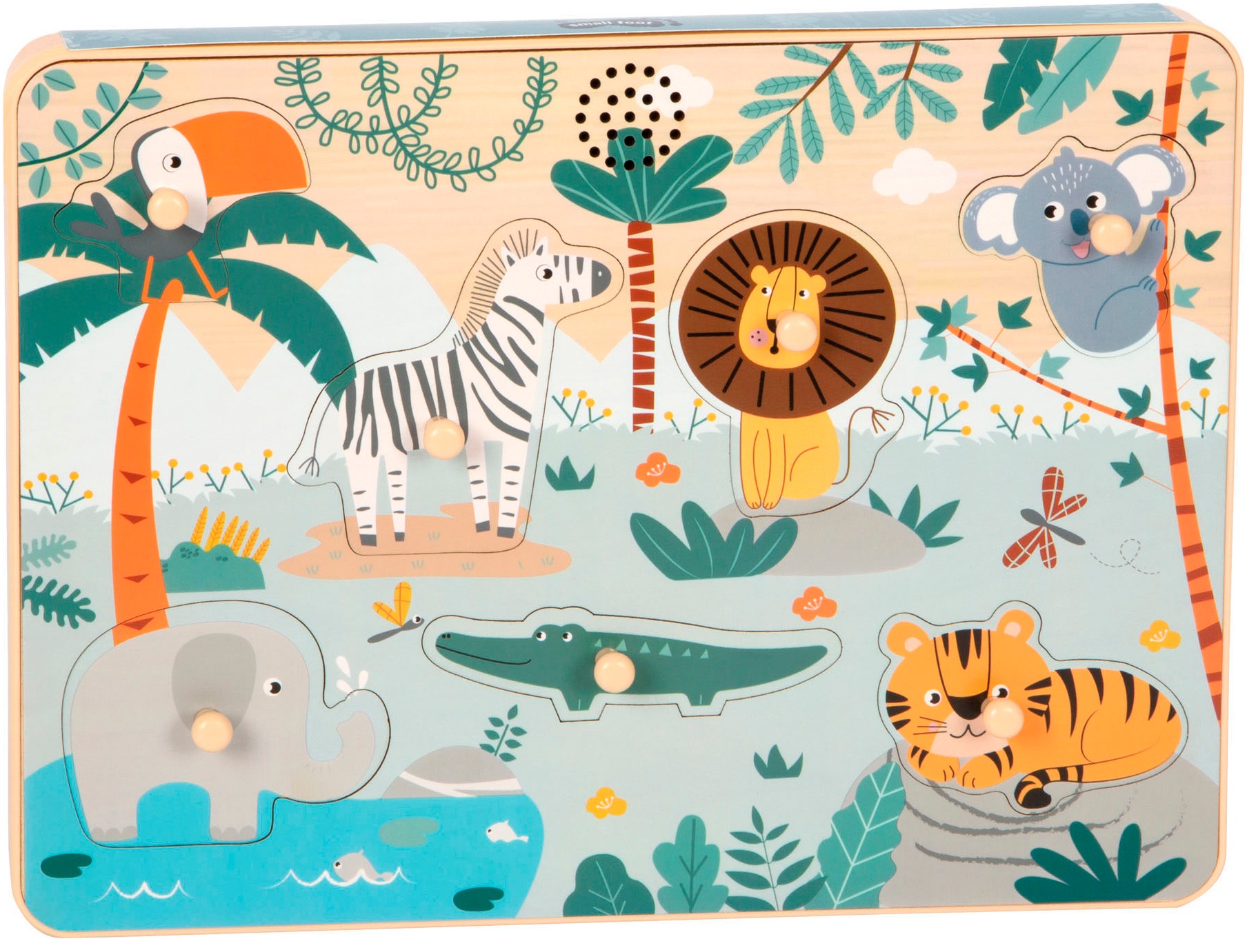 Small Foot Steckspielzeug »Steckpuzzle Safari Tierlaute« mit Geräuschfunktion