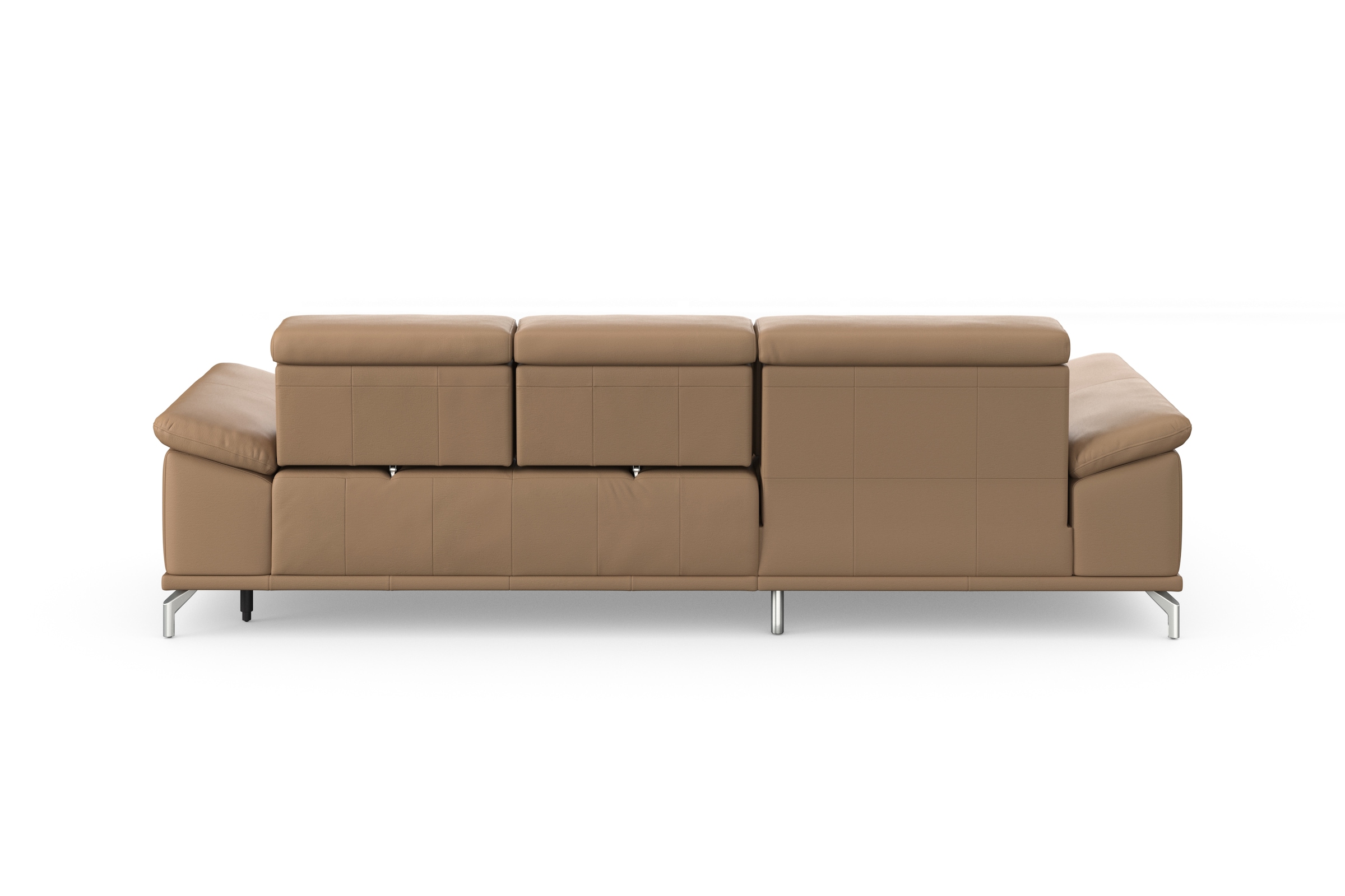 sit&more Ecksofa »Cabrio L-Form, mit Sitztiefenverstellung, Arm- und Kopfteilverstellung«, 2 Nierenkissen, Federkern, optional Bettfunktion und Stauraum