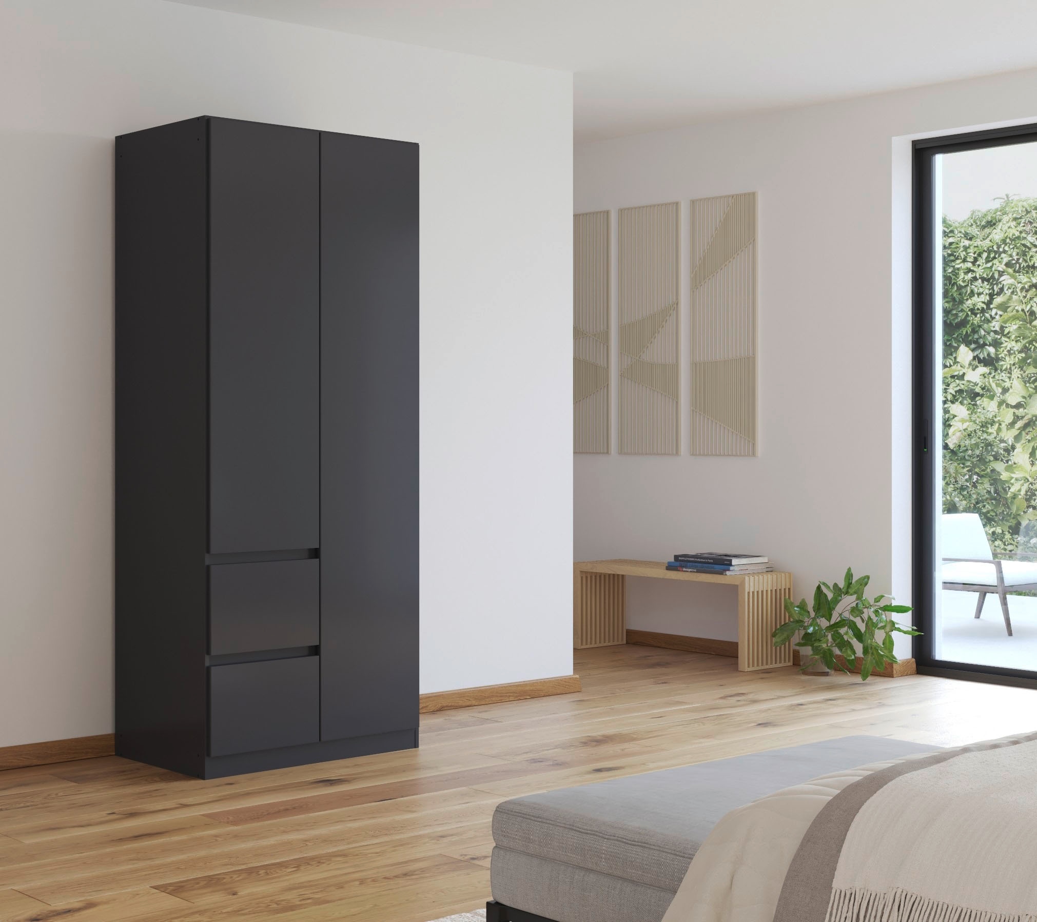 rauch Drehtürenschrank »Kleiderschrank Schrank Garderobe Garderobenschrank MAINZ« grifflose Front, Außentüren mit Push-to-Open Funktion MADE IN GERMANY