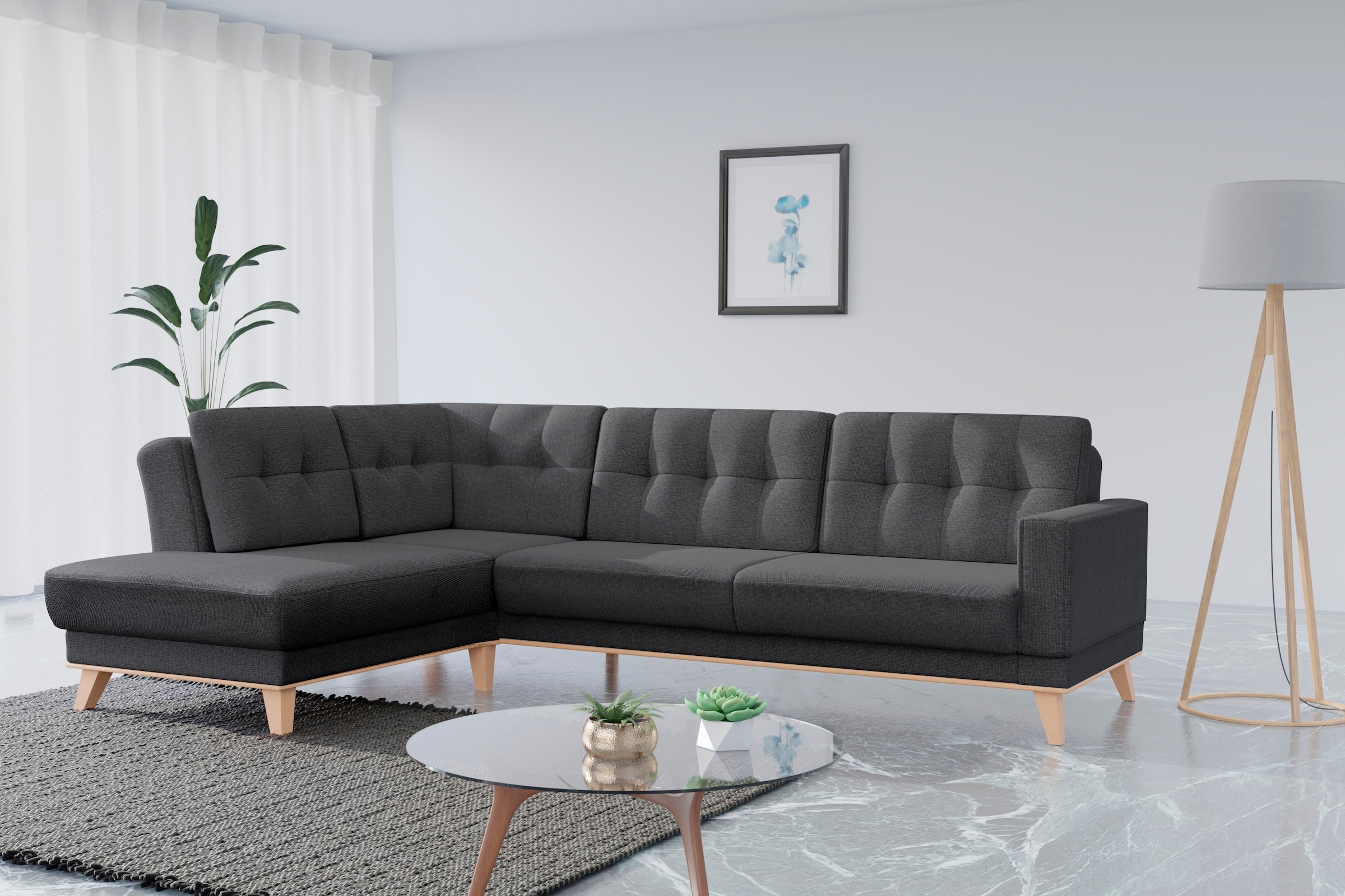 sit&more Ecksofa »Lavida L-Form« wahlweise mit Kippfunktion und Bettkasten günstig online kaufen