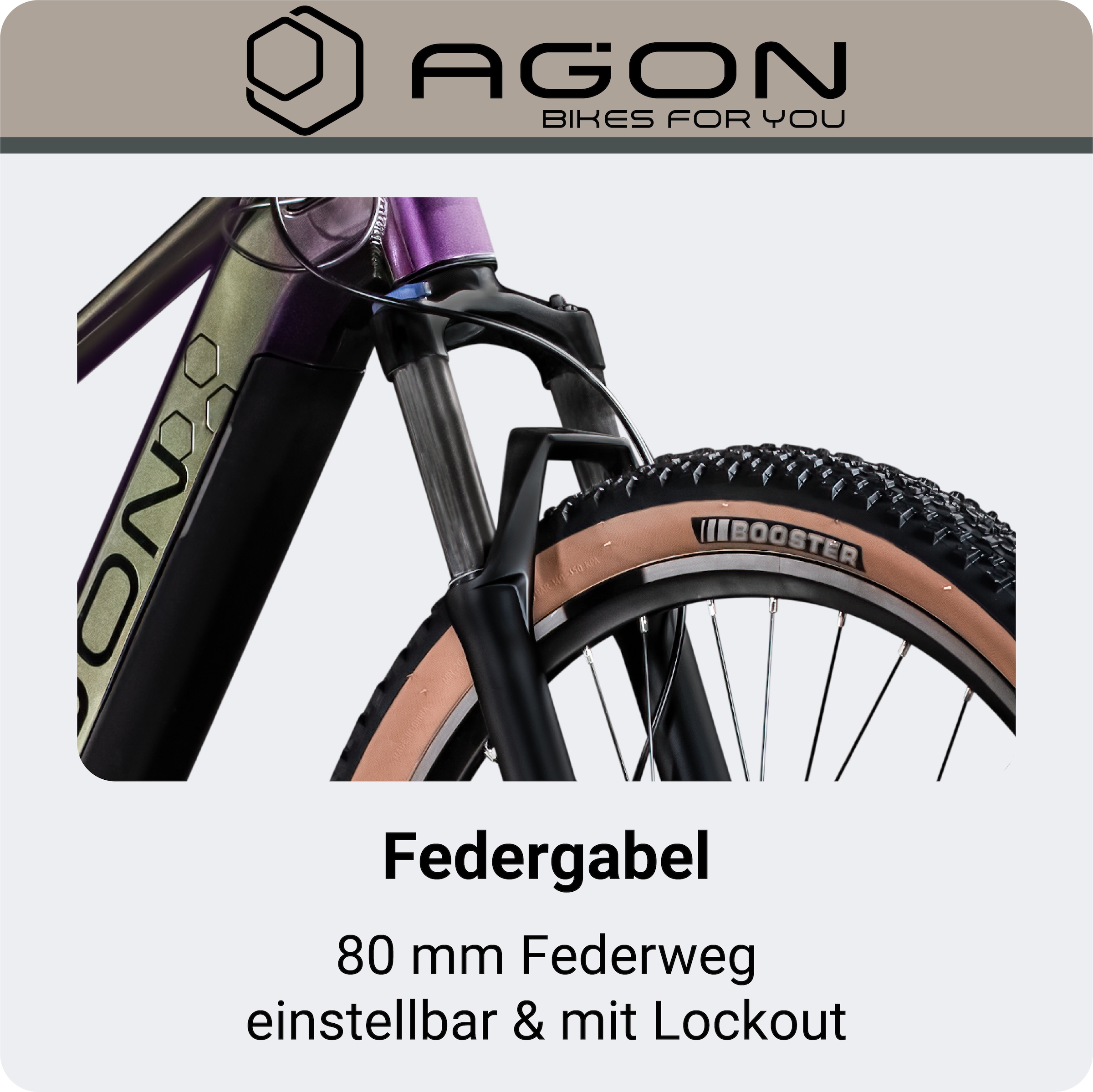 AGON »Alpha« 10 Gang Deore SGS T6000 Schaltwerk Kettenschaltung Heckmotor 250 W Pedelec, Elektrofahrrad für Damen u. Herren, MTB