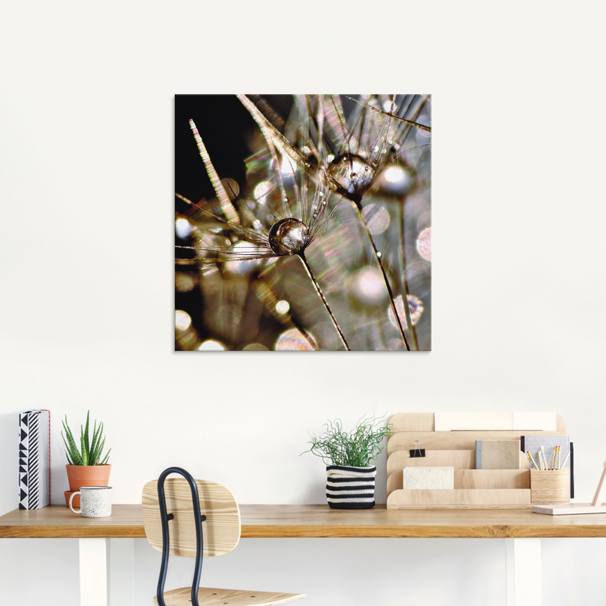 Artland Glasbild »Pusteblume mit Wasserperlen«, Blumen, (1 St.), in verschiedenen Größen