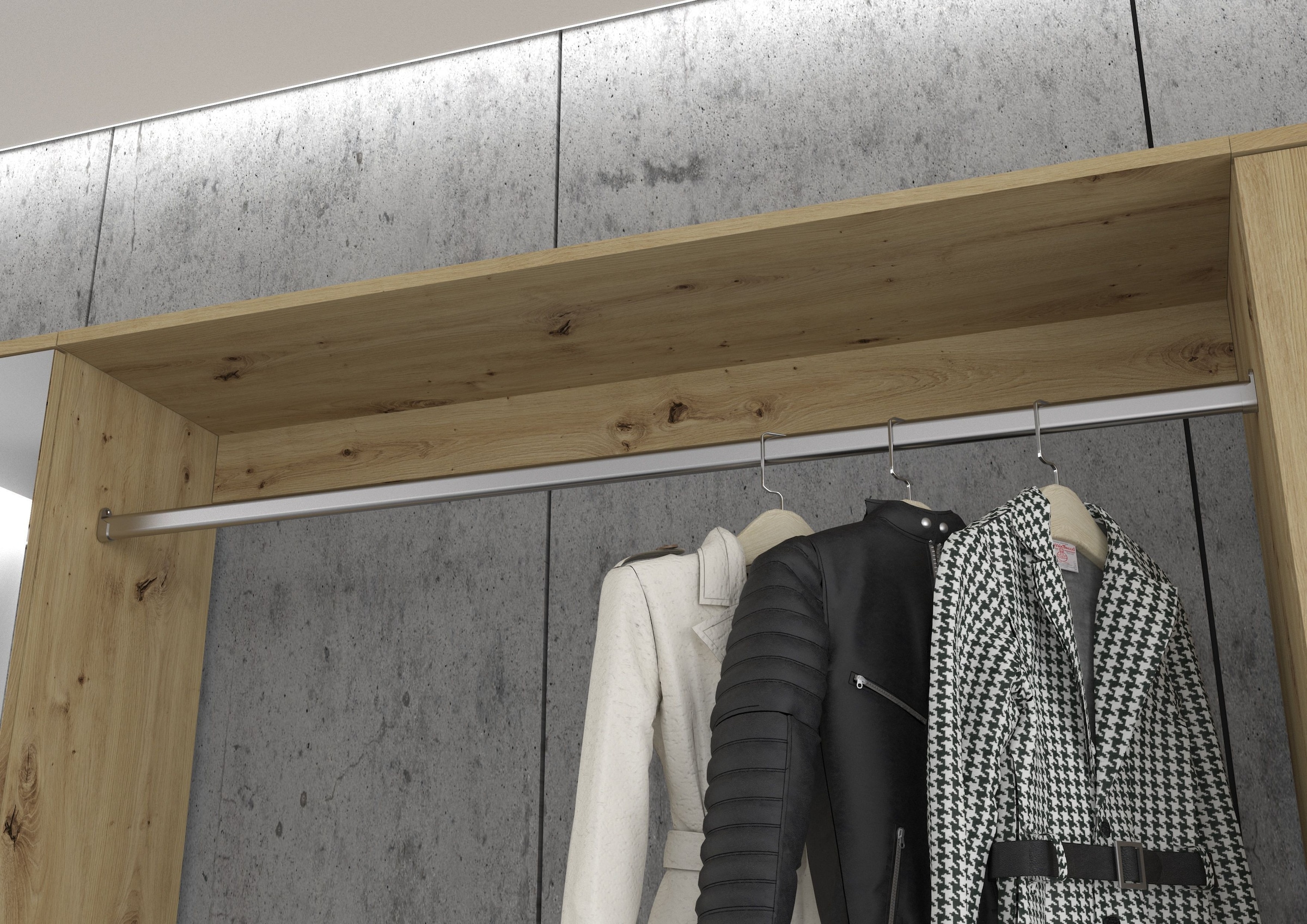 INOSIGN Garderoben-Set »Trondheim, Breite 273 cm, 6-teilig, bestehend aus:«, (Set, 5 St.), 3x Garderobenschrank, 1 Kommode, 1 Garderobenstange, 1 Ablageboden