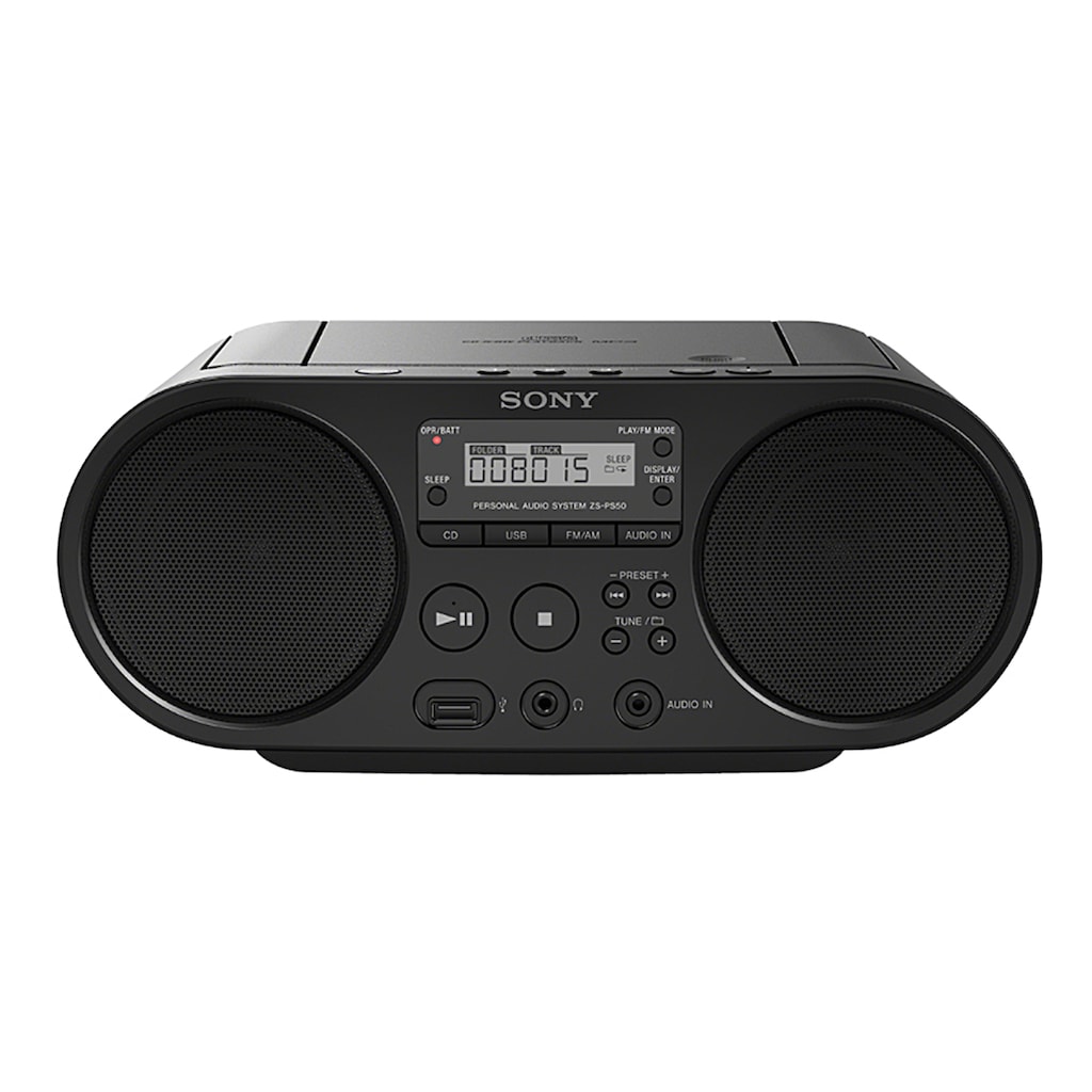 Sony Boombox »ZS-PS50«, (AM-Tuner-FM-Tuner 4 W), CD-Laufwerk, Front-USB, MP-3