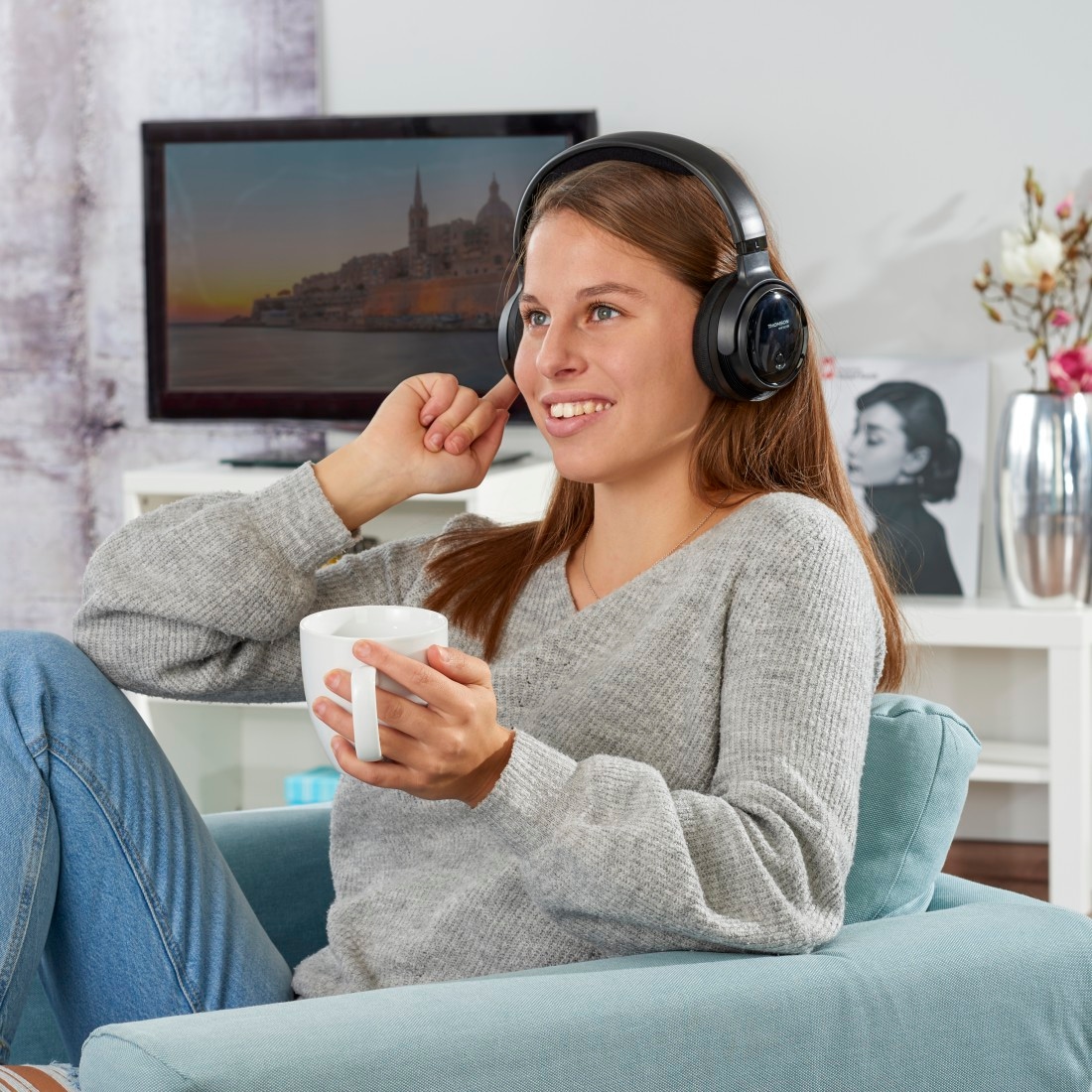 Thomson Funk-Kopfhörer Hi-Fi-Anlage«, für »Kabelloser Raten Over große bestellen Ear auf TV, PC mit Ladestation Reichweite Lautstärkeregelung, Kopfhörer, oder Leichter Funkkopfhörer