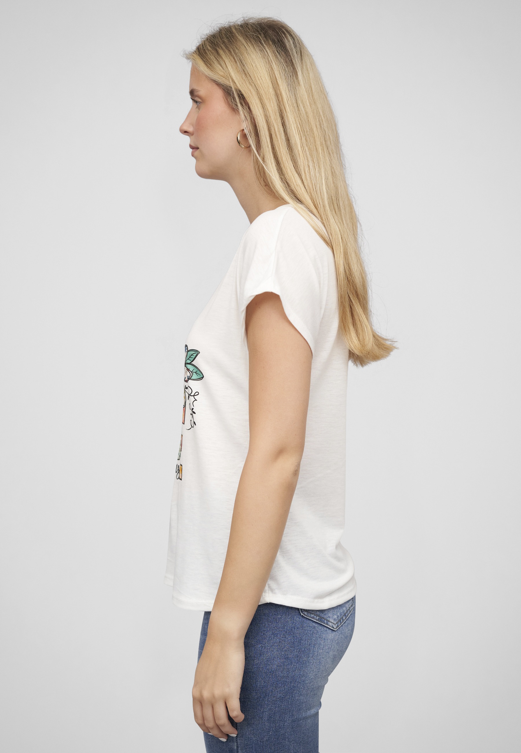 CLOUD 5IVE T-Shirt »CLOUD 5IVE Viskose T-Shirt mit Traumfänger-Blumen Print« 1 Stk.