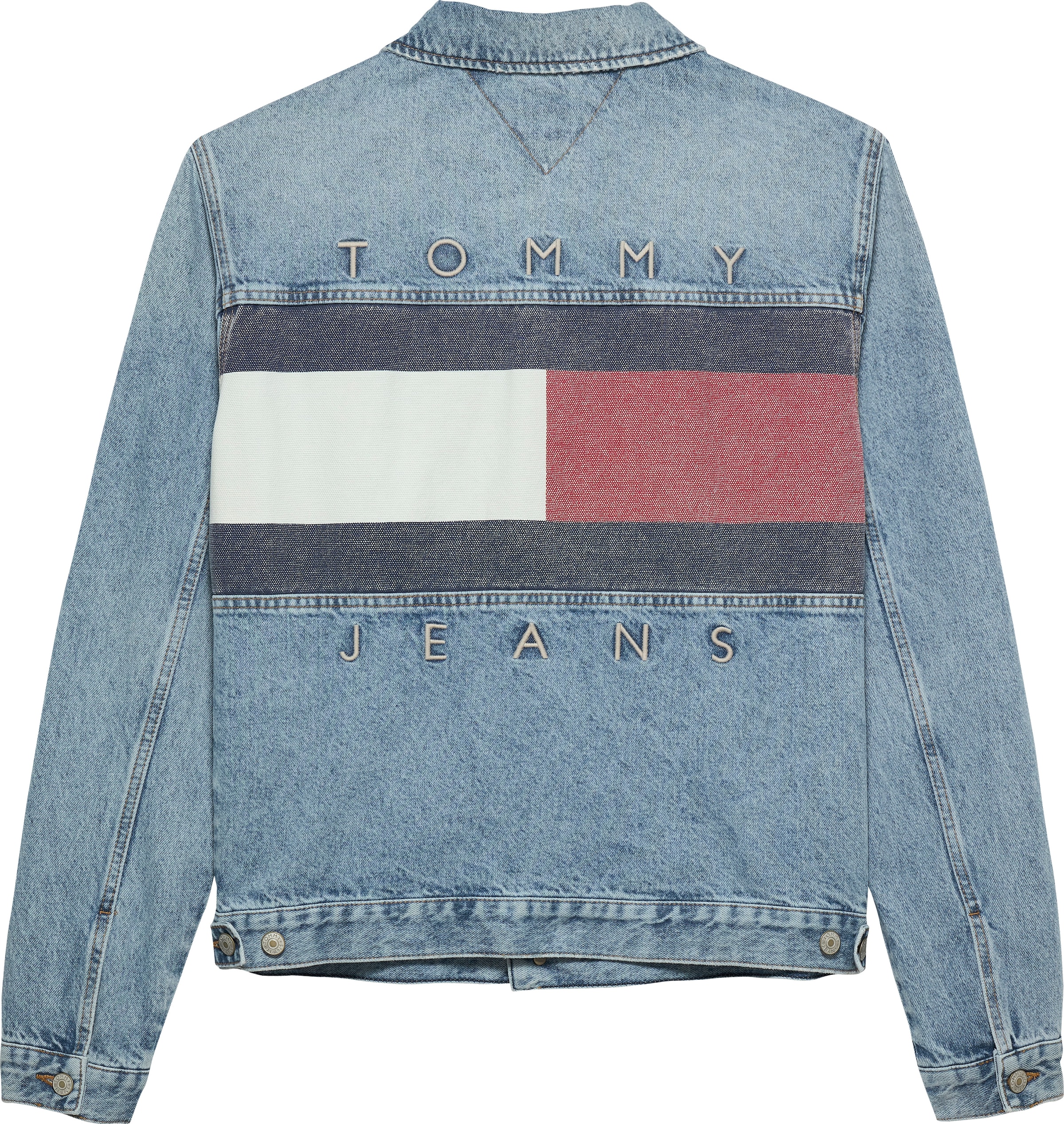 Tommy Jeans Jeansjacke »RYAN RGLR TRCKR RWB EXT CI6033«, ohne Kapuze, Mit Rundhalsausschnitt