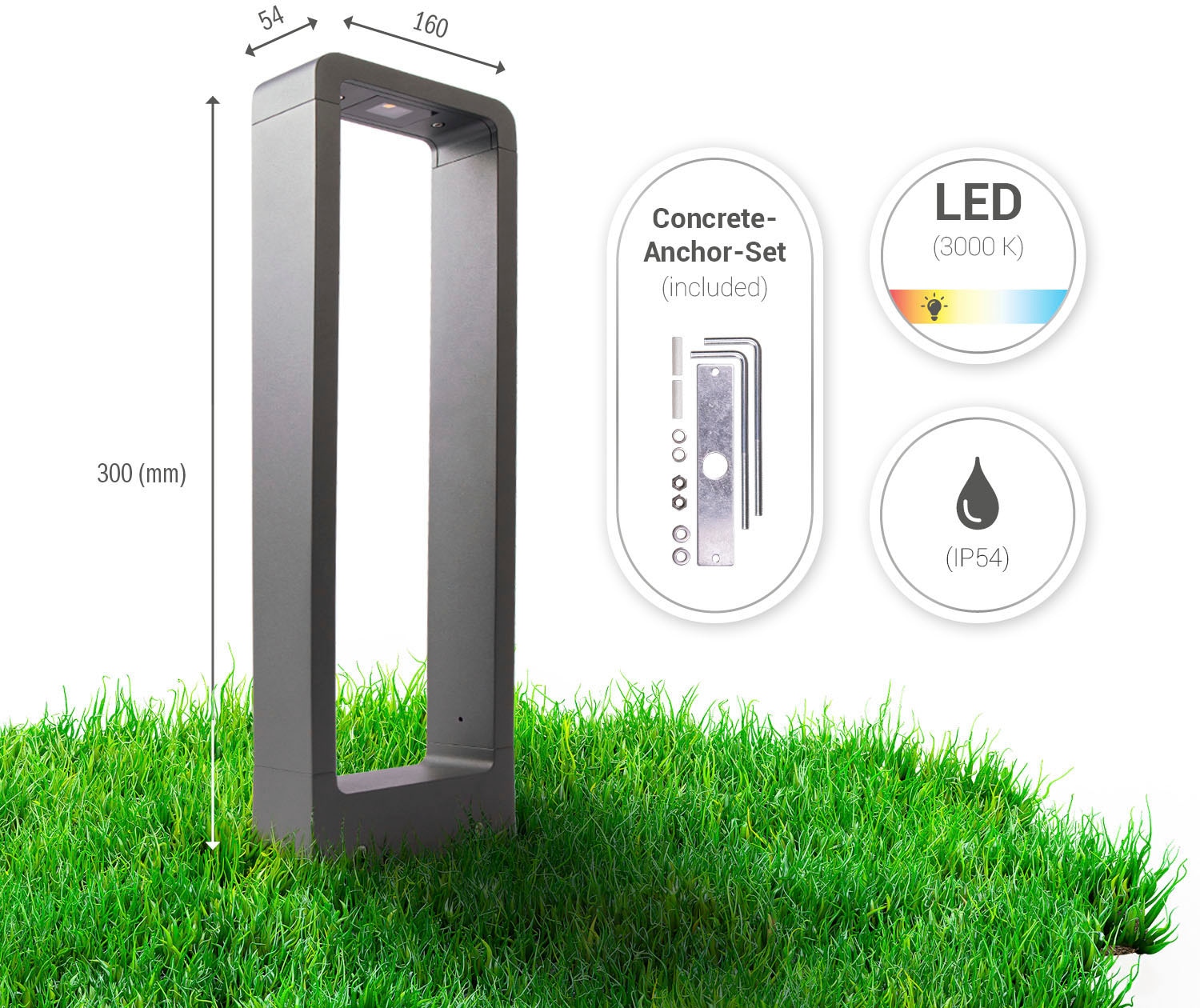 Paco Home Pollerleuchte »CRABO«, Outdoor Standleuchte LED 3000K Wegeleuchte Garten IP54 Terrasse