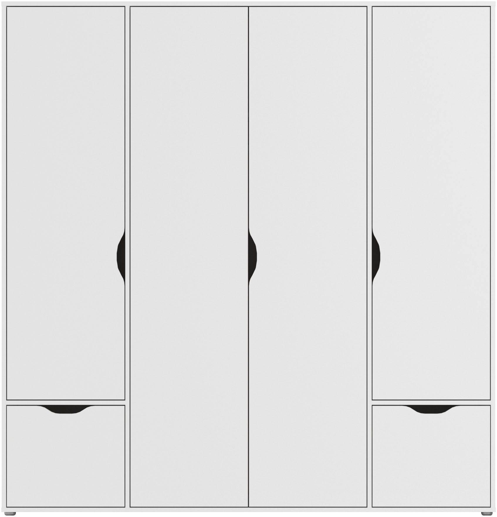 rauch Drehtürenschrank »Kleiderschrank Schrank Garderobe Wäscheschrank NARAI mit Schubladen«, (in 3 verschiedenen Ausstattungen BASIC/CLASSIC/PREMIUM), Griffausfräsungen für eine grifflose Optik TOPSELLER MADE IN GERMANY