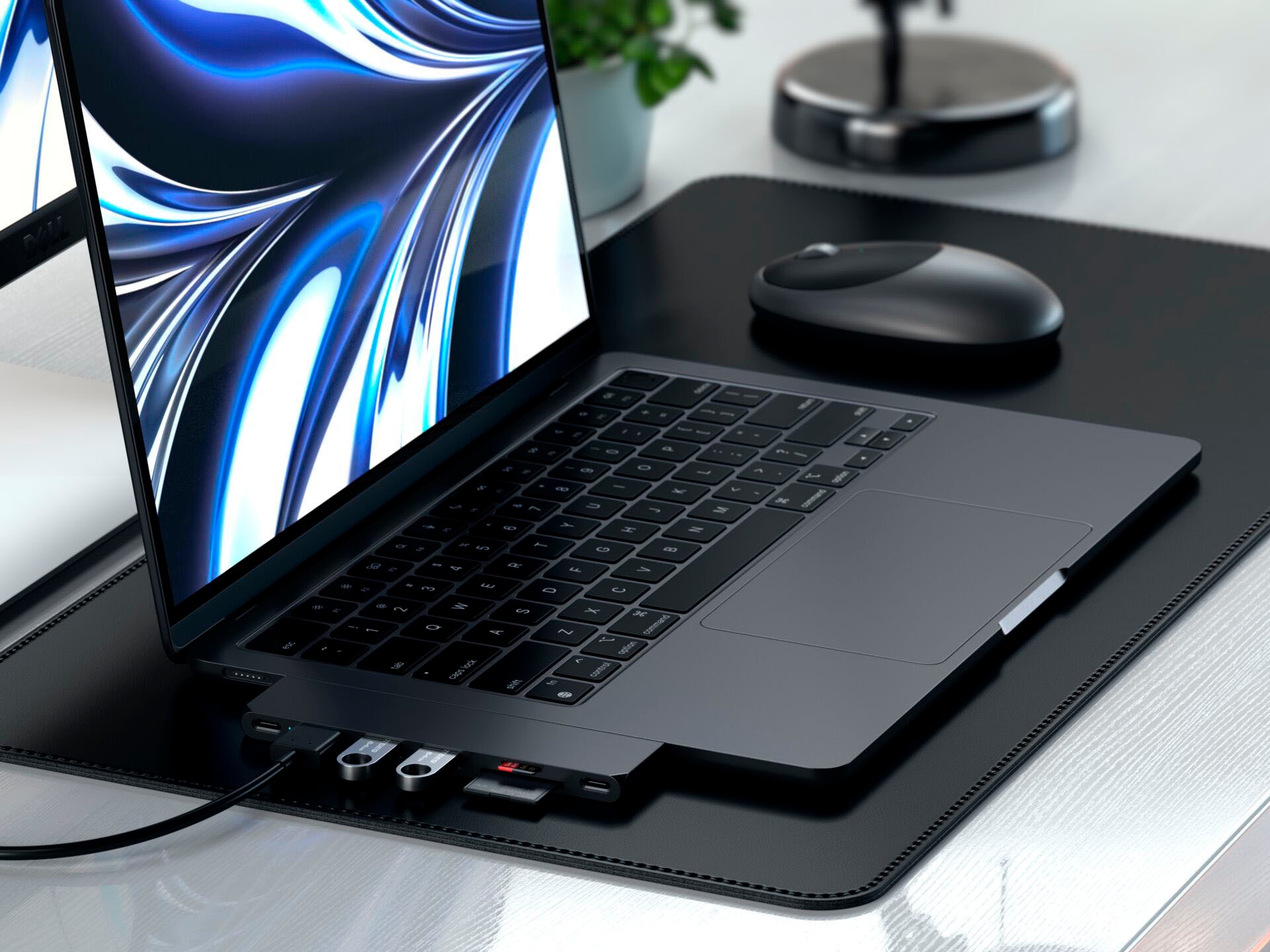 Satechi Laptop-Adapter »USB-C Pro Hub Slim Adapter«, USB-C zu USB Typ A-USB Typ C-USB 4.0-HDMI-SD-Card-MicroSD-Card