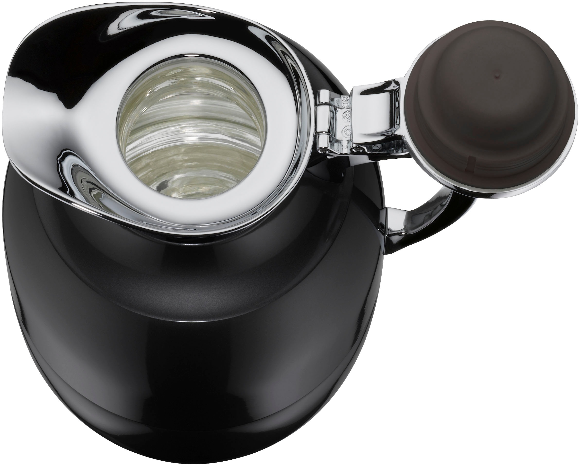 Alfi Isolierkanne »JUWEL, mit Hartglaseinsatz« 1 l 1 Stk. tlg. 12h heiß & 24 kalt, locker aufliegendes Scharnier-Deckelsystem