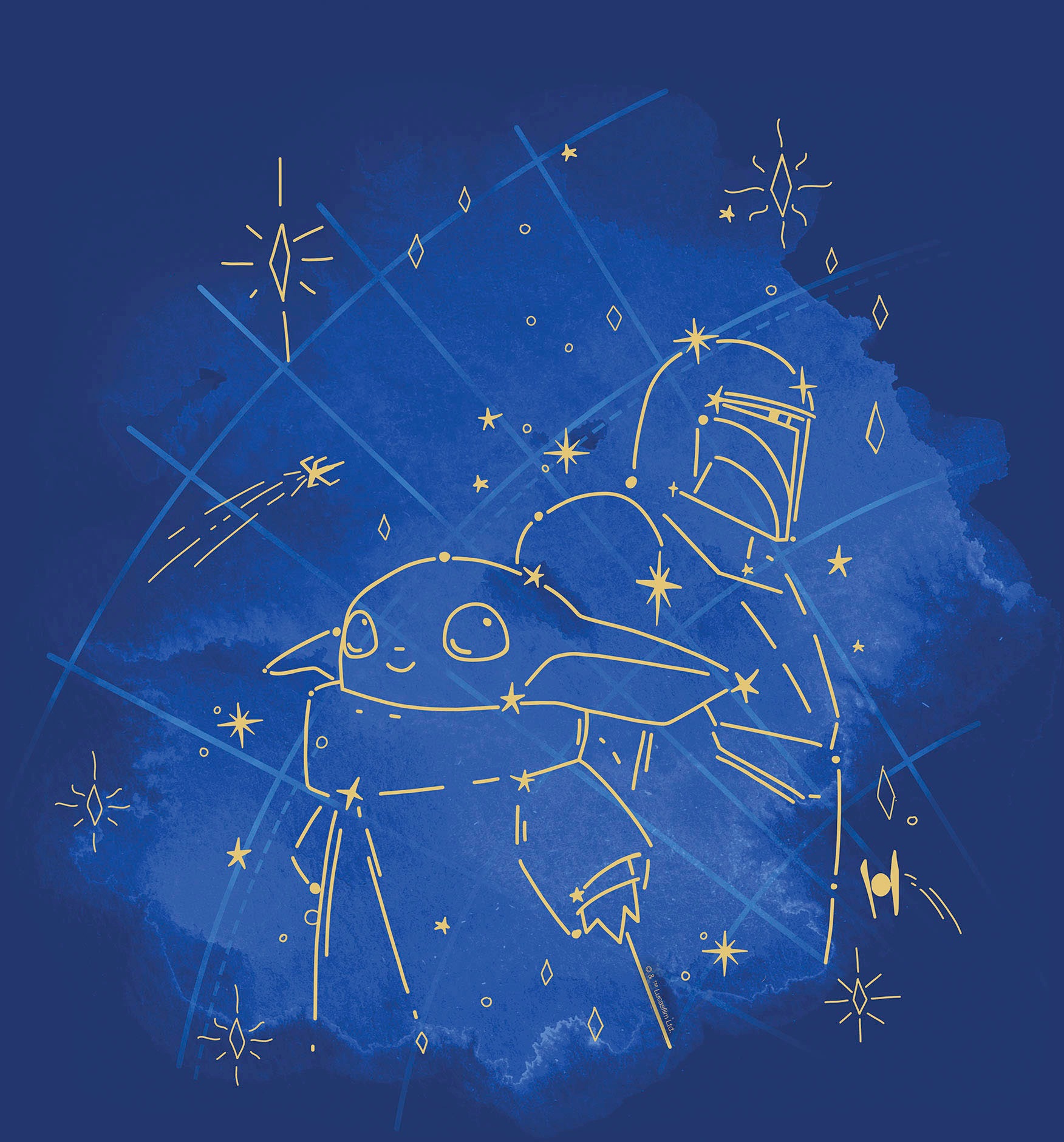 Komar Leinwandbild »The Mandalorian Grogu Constellation - Größe 40 x 40 cm«, Disney, (1 St., 40 x 40 cm (Breite x Höhe), Keilrahmenbild mit Echtholzrahmen, Kinderzimmer